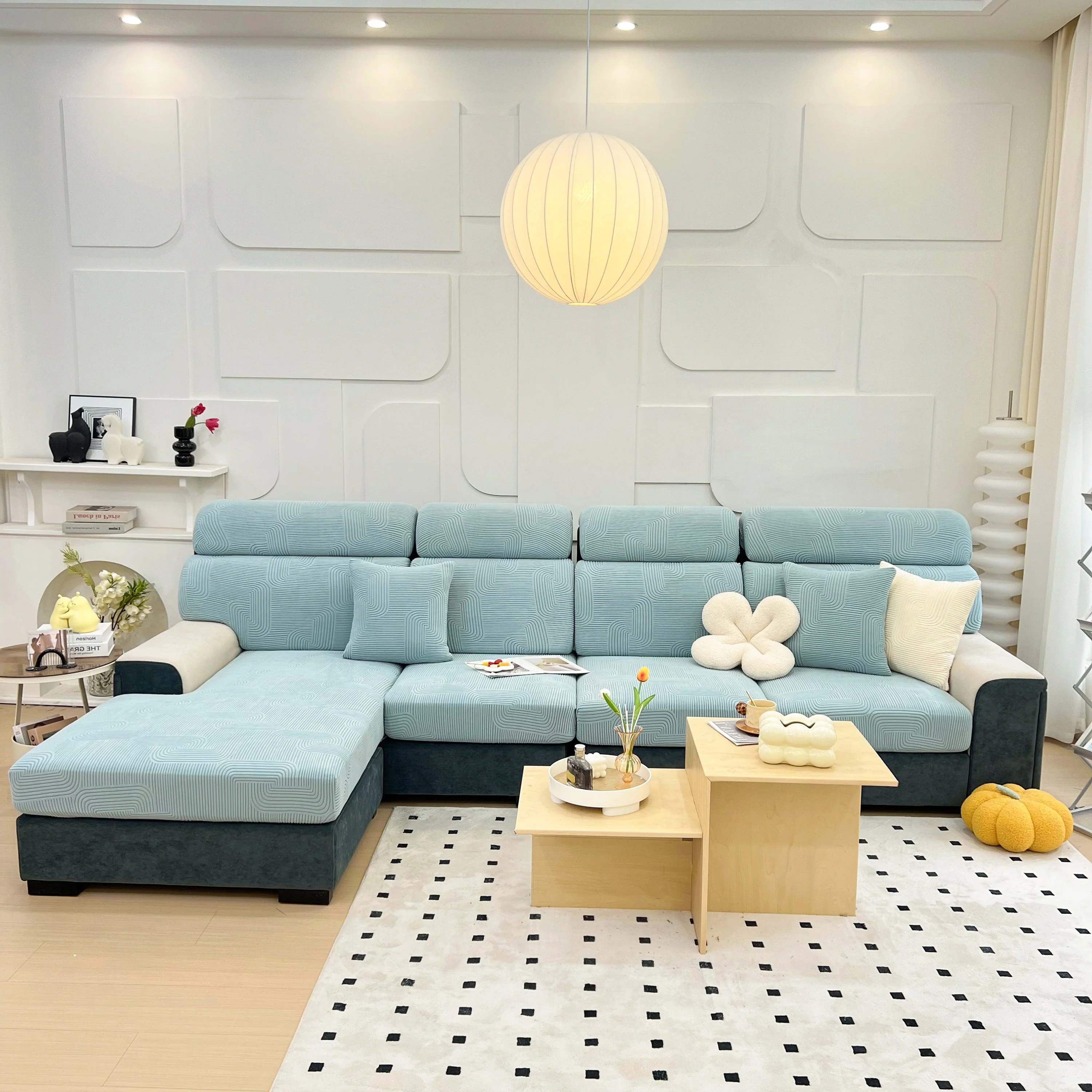 Stretch Couch Cushion Covers, Washable Chaise Lounge Sofa Slipcover, Elastic Furniture Protector for Pets, Kid - Image 10