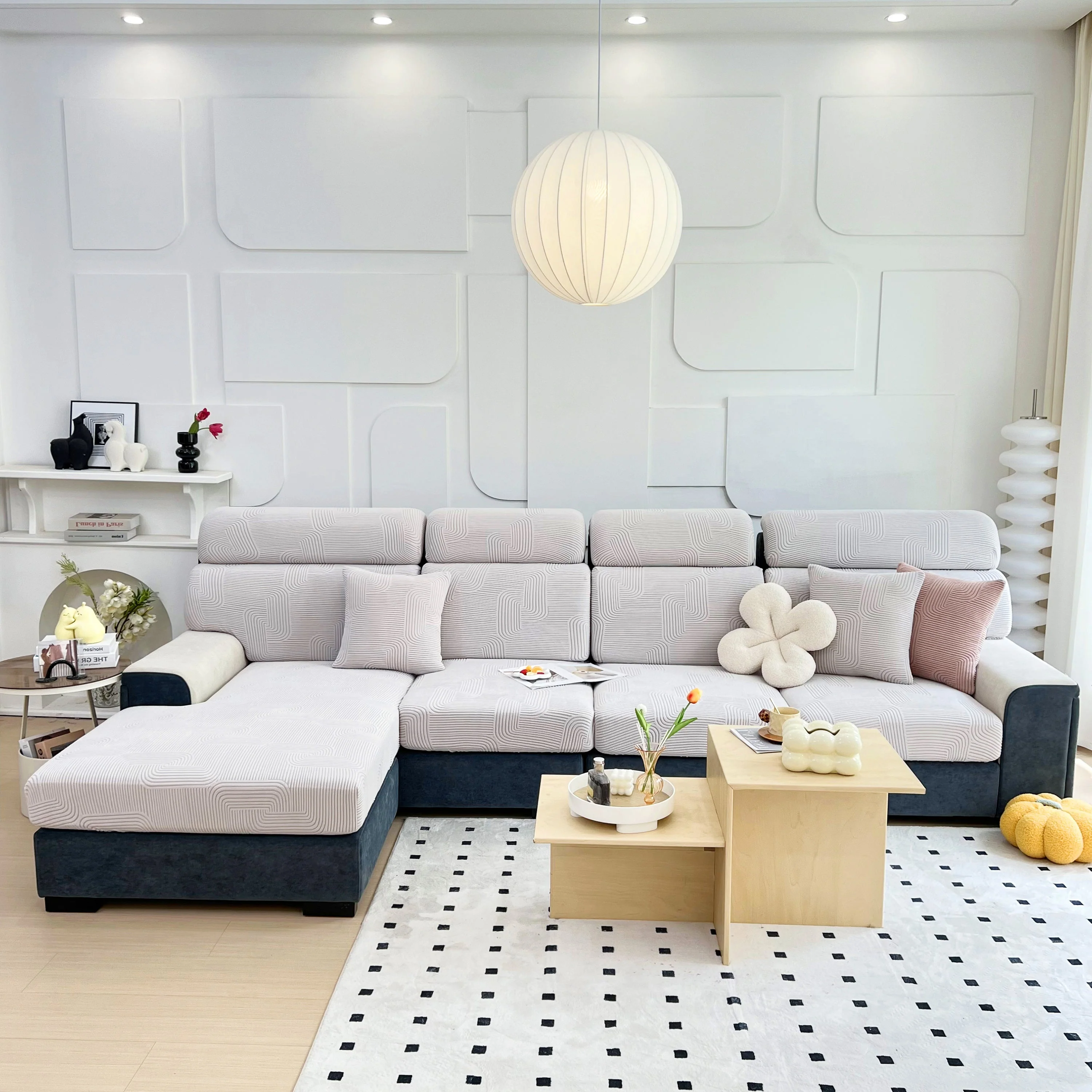 Stretch Couch Cushion Covers, Washable Chaise Lounge Sofa Slipcover, Elastic Furniture Protector for Pets, Kid - Image 102