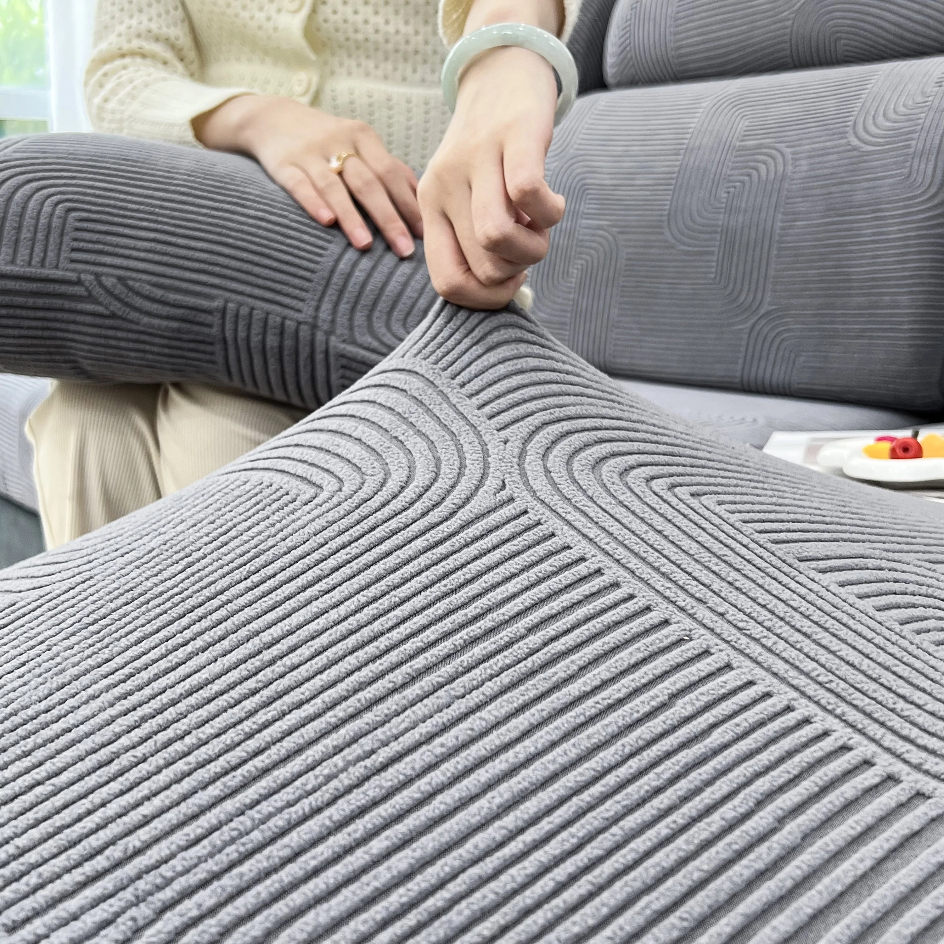 Stretch Couch Cushion Covers, Washable Chaise Lounge Sofa Slipcover, Elastic Furniture Protector for Pets, Kid - Image 26