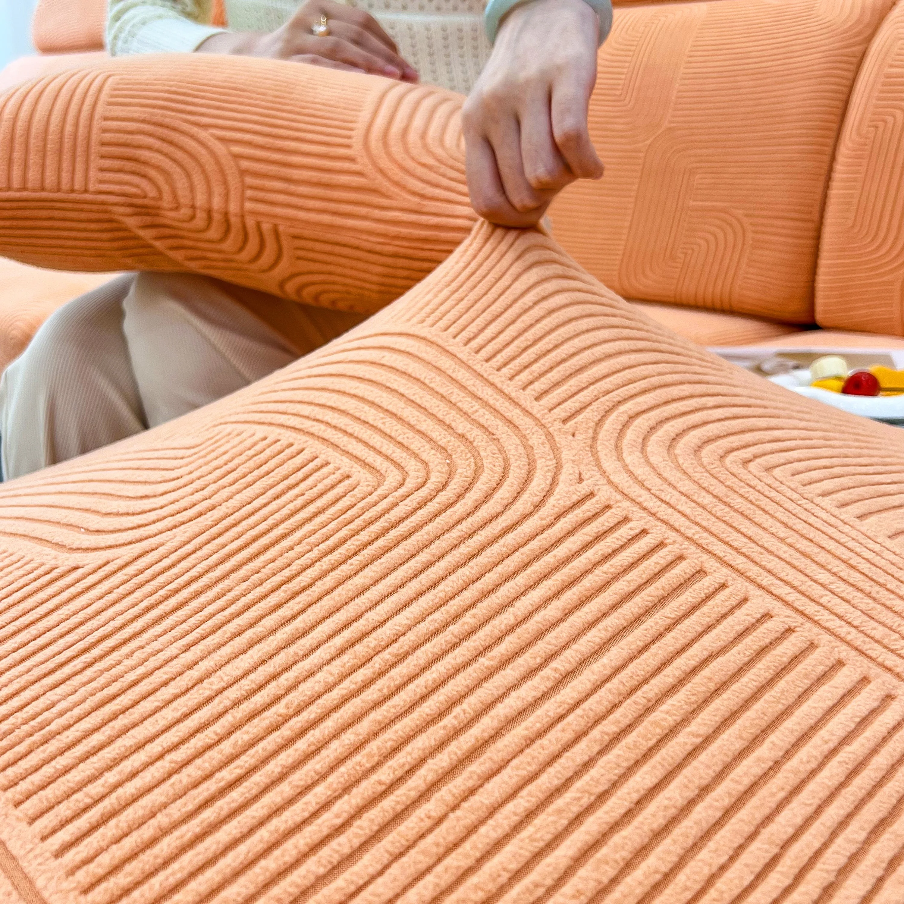 Stretch Couch Cushion Covers, Washable Chaise Lounge Sofa Slipcover, Elastic Furniture Protector for Pets, Kid - Image 44