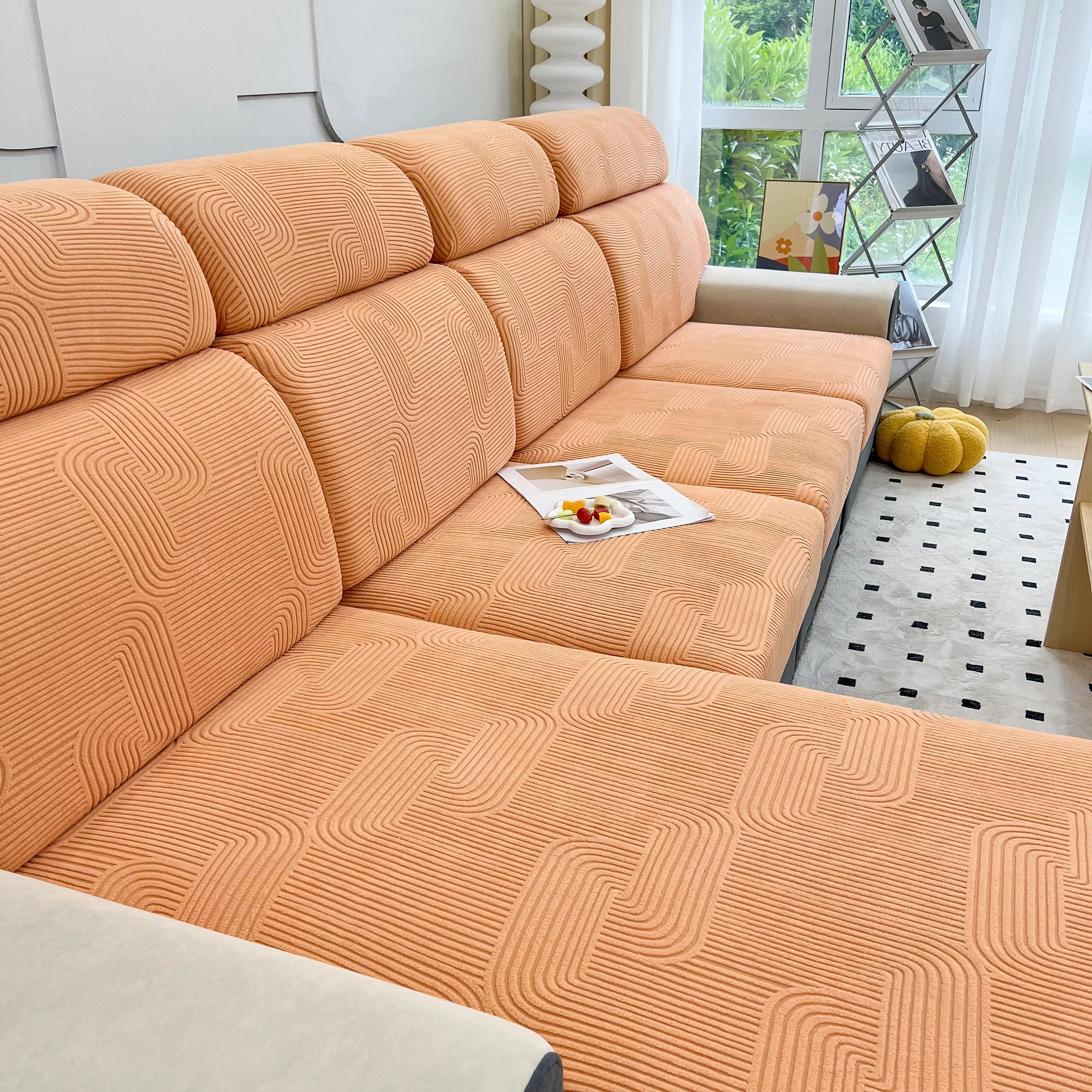 Stretch Couch Cushion Covers, Washable Chaise Lounge Sofa Slipcover, Elastic Furniture Protector for Pets, Kid - Image 48