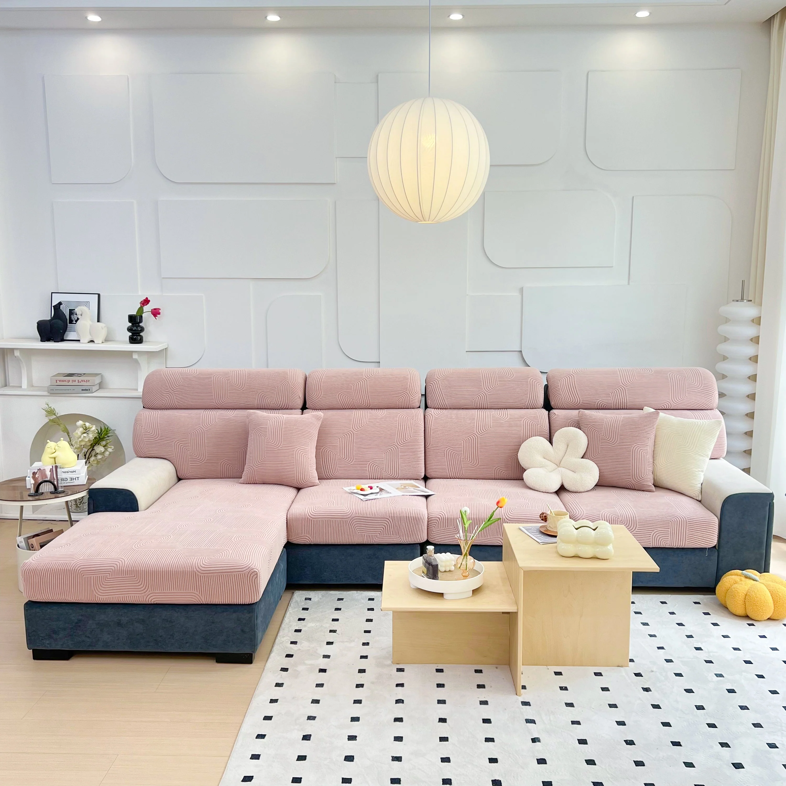 Stretch Couch Cushion Covers, Washable Chaise Lounge Sofa Slipcover, Elastic Furniture Protector for Pets, Kid - Image 78
