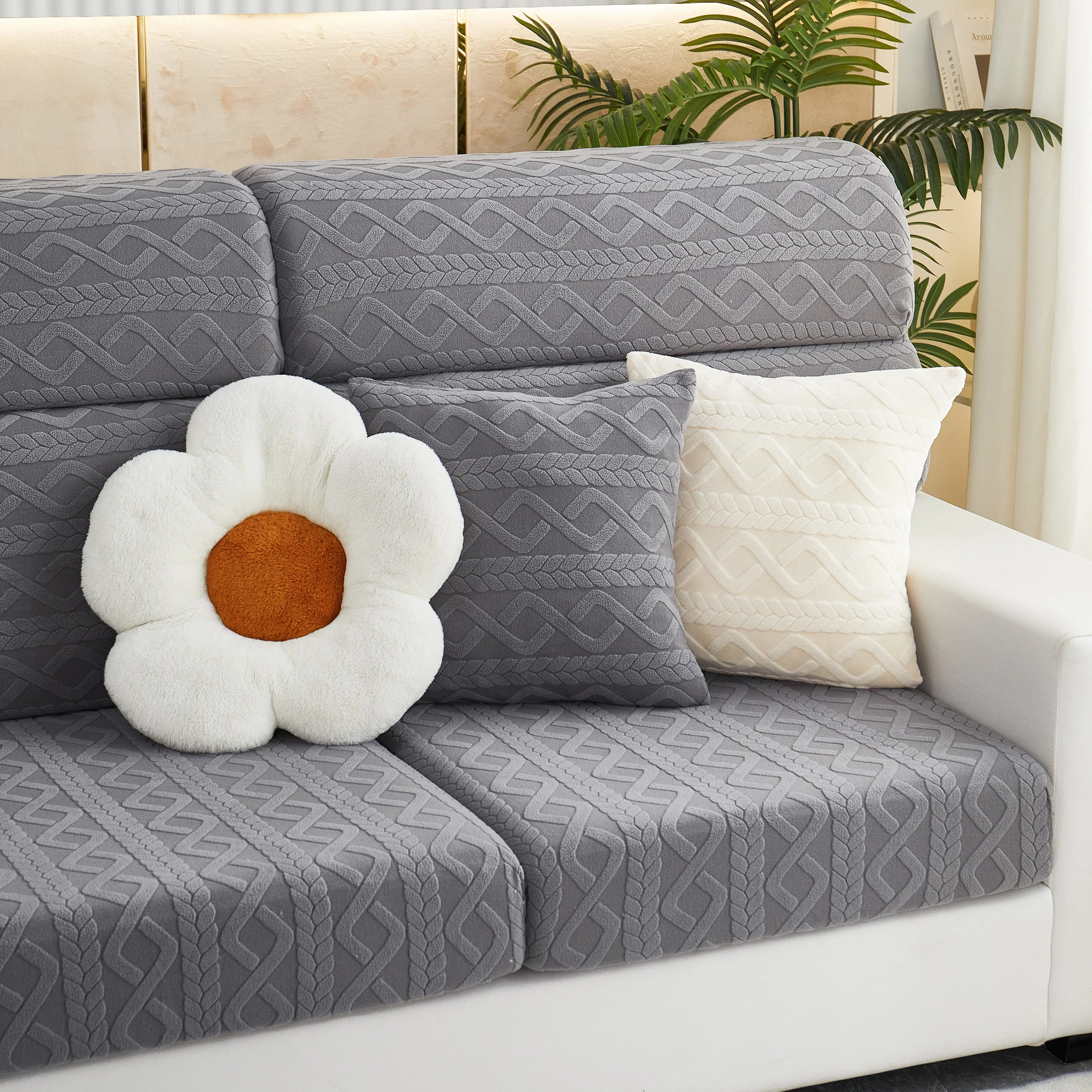 Stretch Couch Seat Cushion Covers, Sofa Slipcover Sofa Cover Soft Flexibility with Elastic Bottom - Image 123