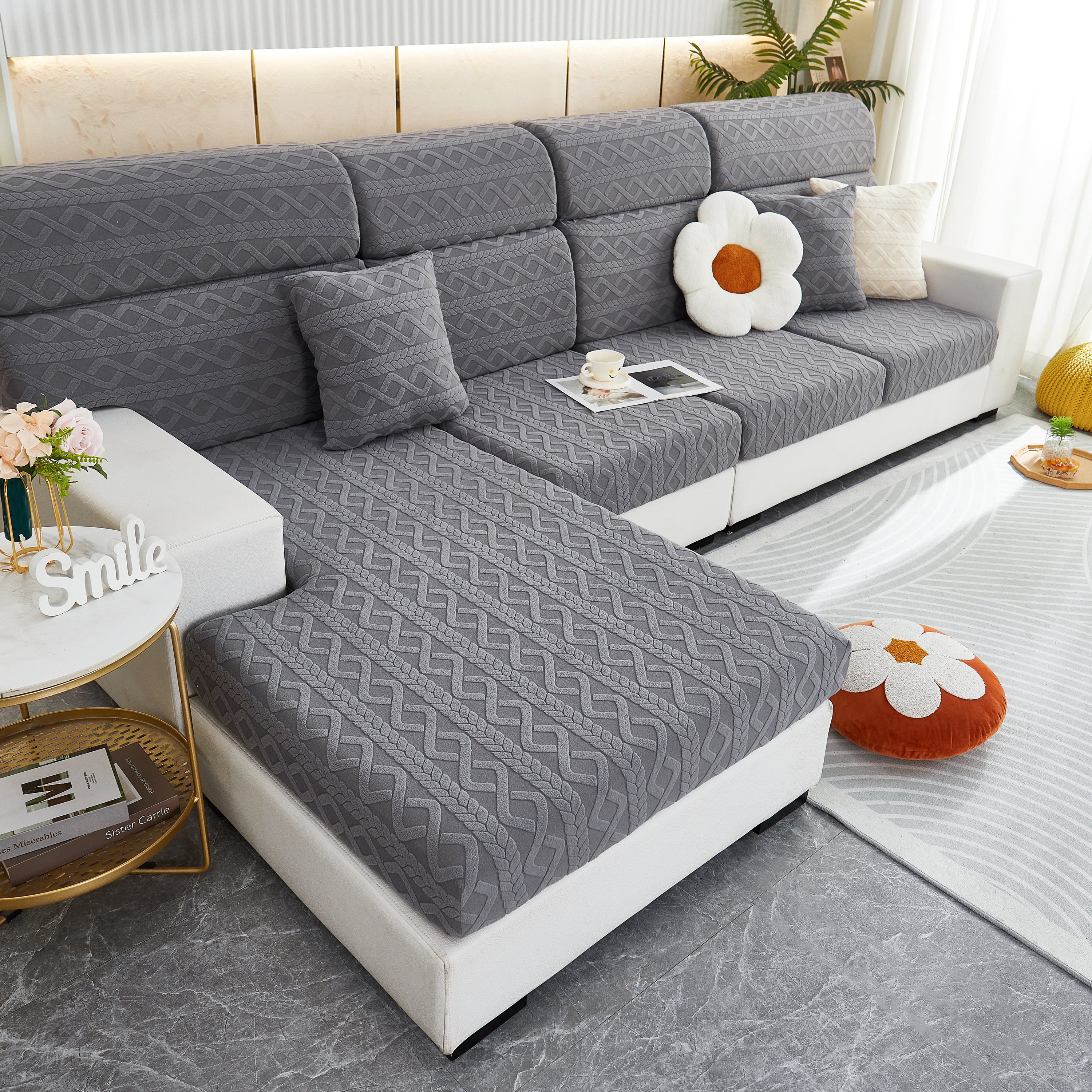 Stretch Couch Seat Cushion Covers, Sofa Slipcover Sofa Cover Soft Flexibility with Elastic Bottom - Image 127