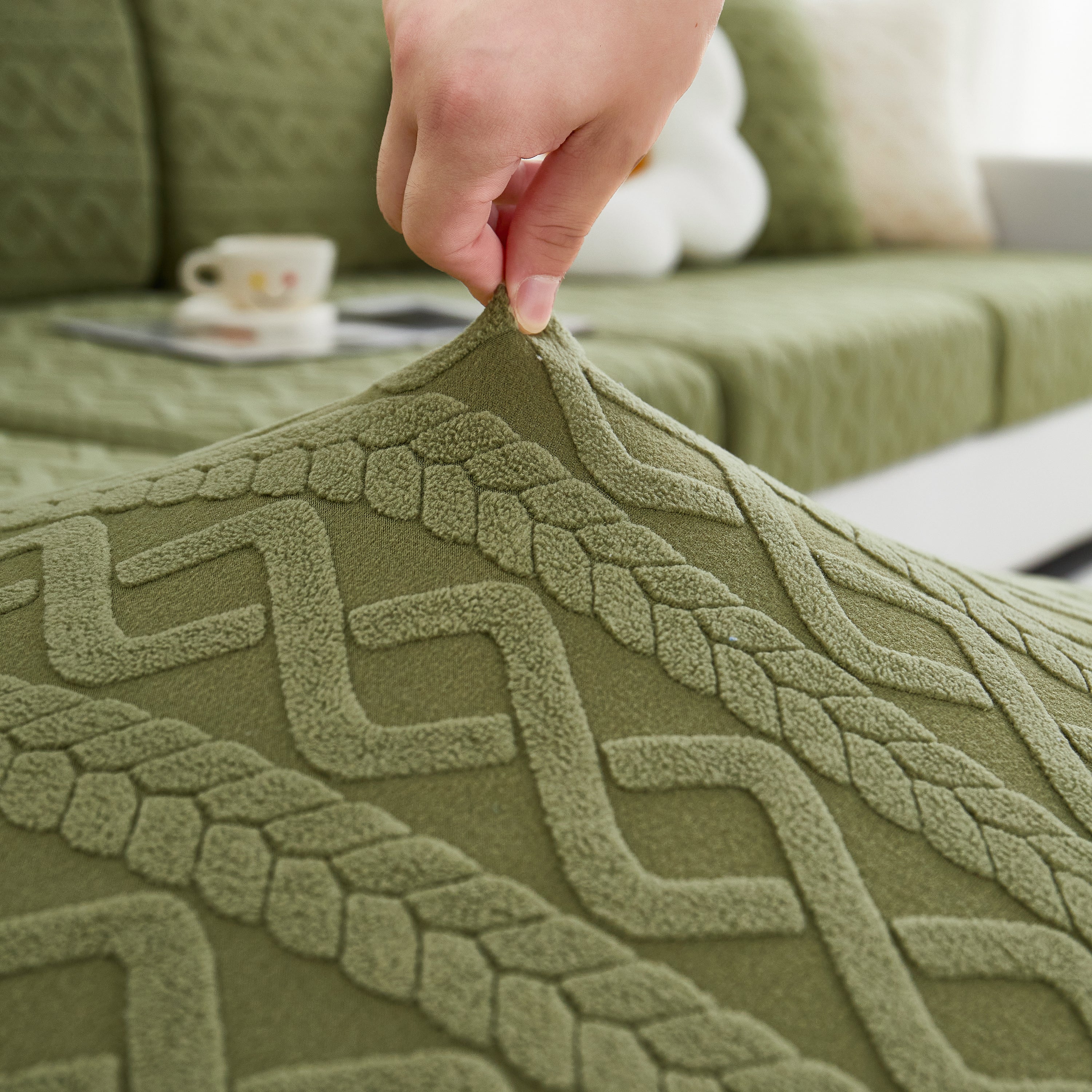 Stretch Couch Seat Cushion Covers, Sofa Slipcover Sofa Cover Soft Flexibility with Elastic Bottom - Image 2