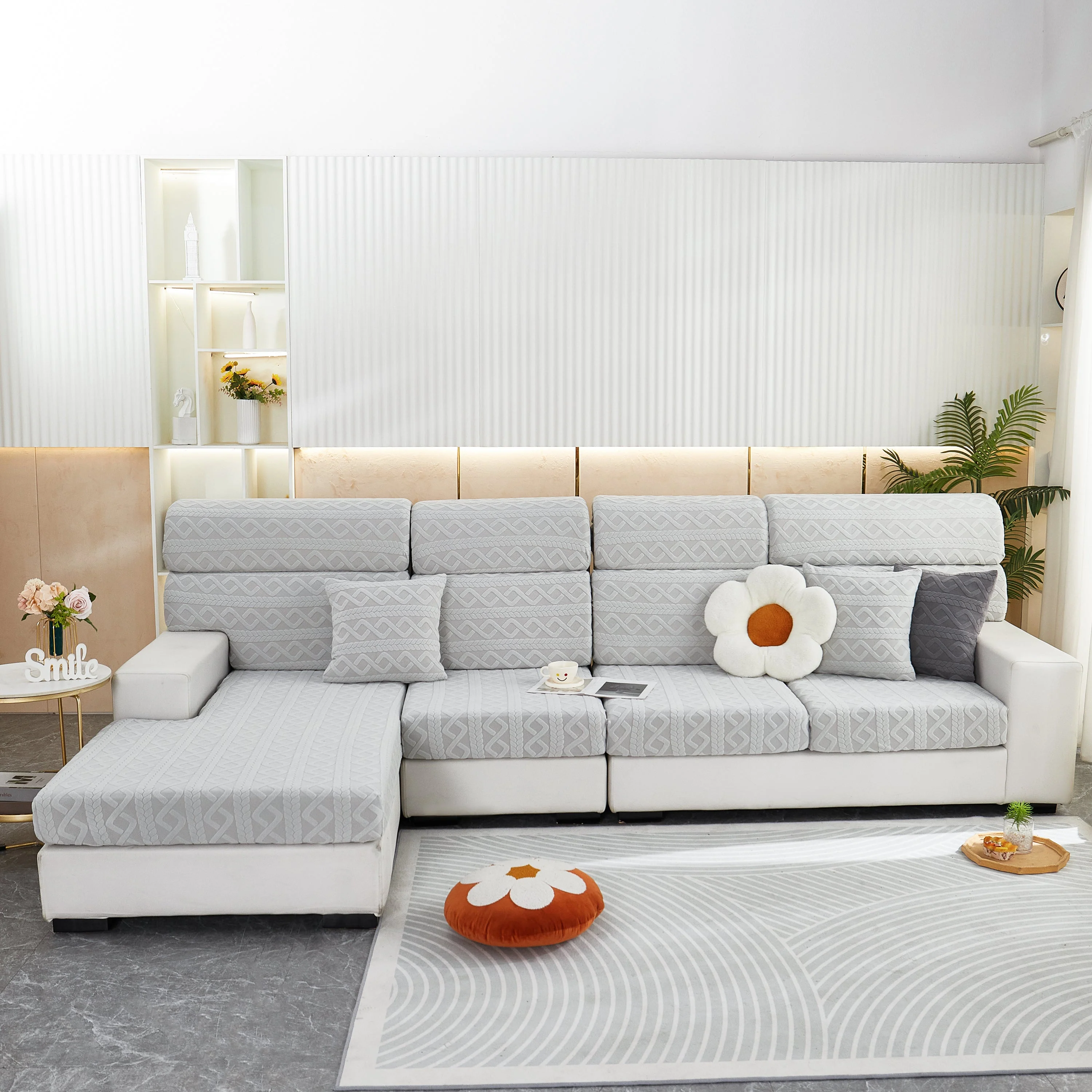 Stretch Couch Seat Cushion Covers, Sofa Slipcover Sofa Cover Soft Flexibility with Elastic Bottom - Image 23