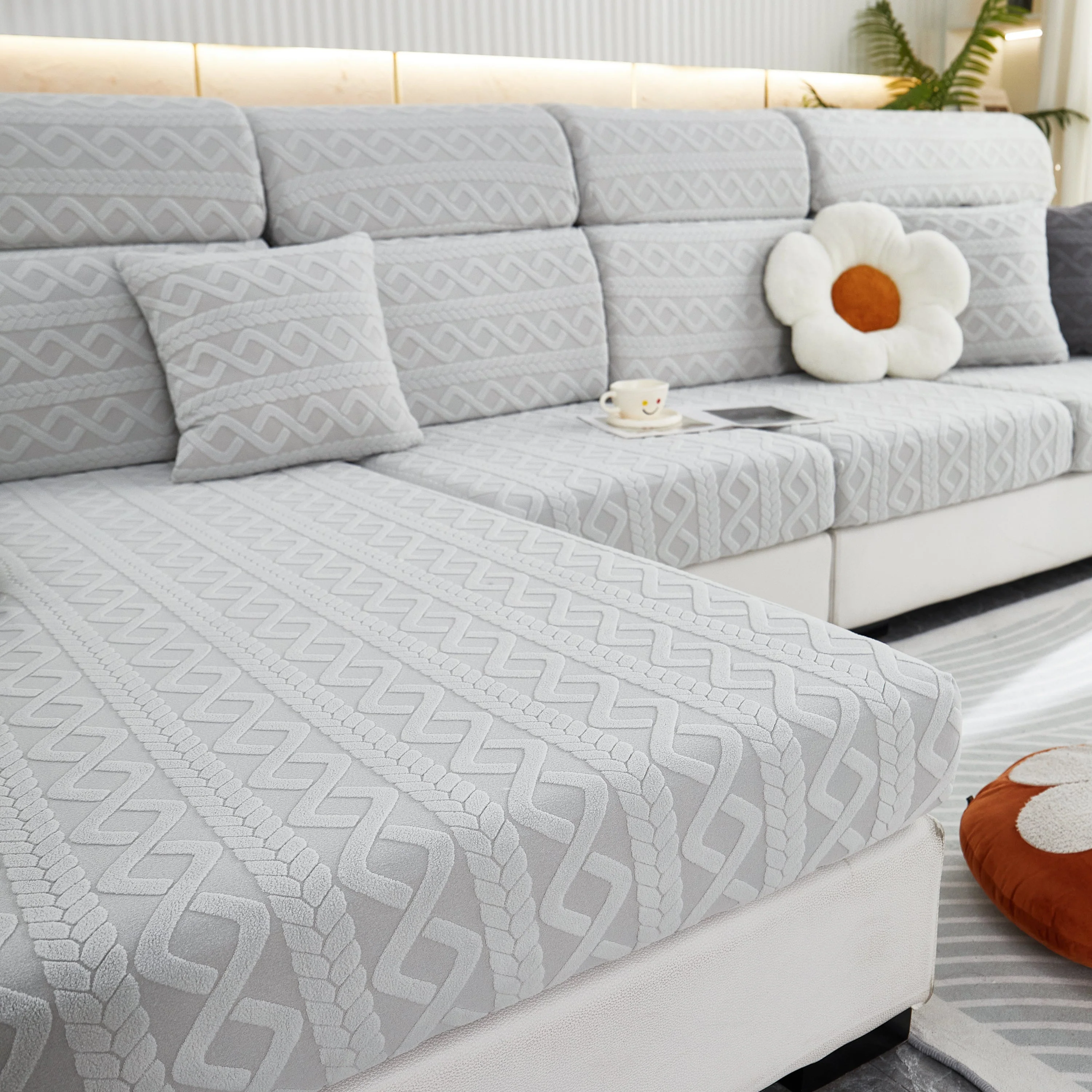Stretch Couch Seat Cushion Covers, Sofa Slipcover Sofa Cover Soft Flexibility with Elastic Bottom - Image 24