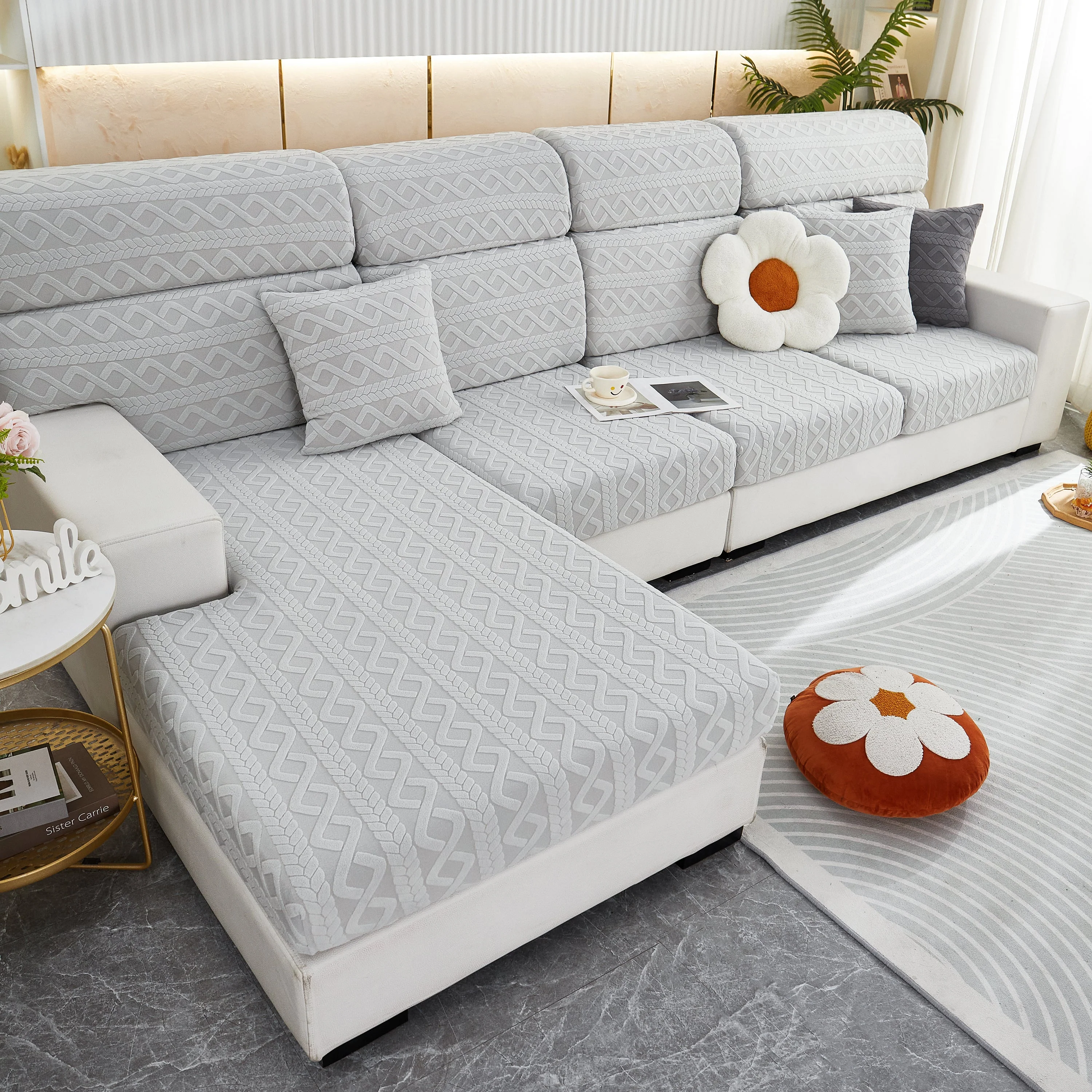 Stretch Couch Seat Cushion Covers, Sofa Slipcover Sofa Cover Soft Flexibility with Elastic Bottom - Image 25