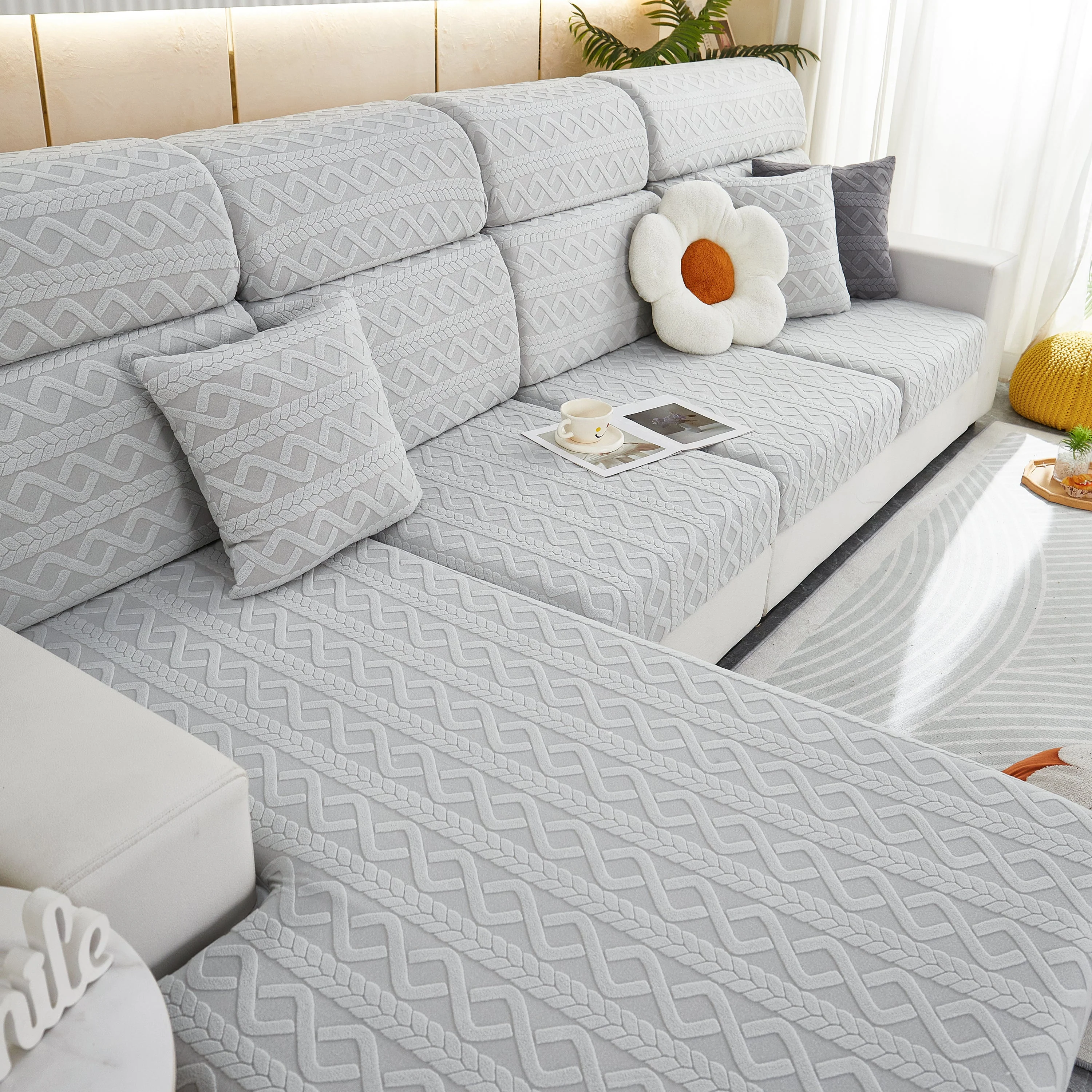 Stretch Couch Seat Cushion Covers, Sofa Slipcover Sofa Cover Soft Flexibility with Elastic Bottom - Image 27