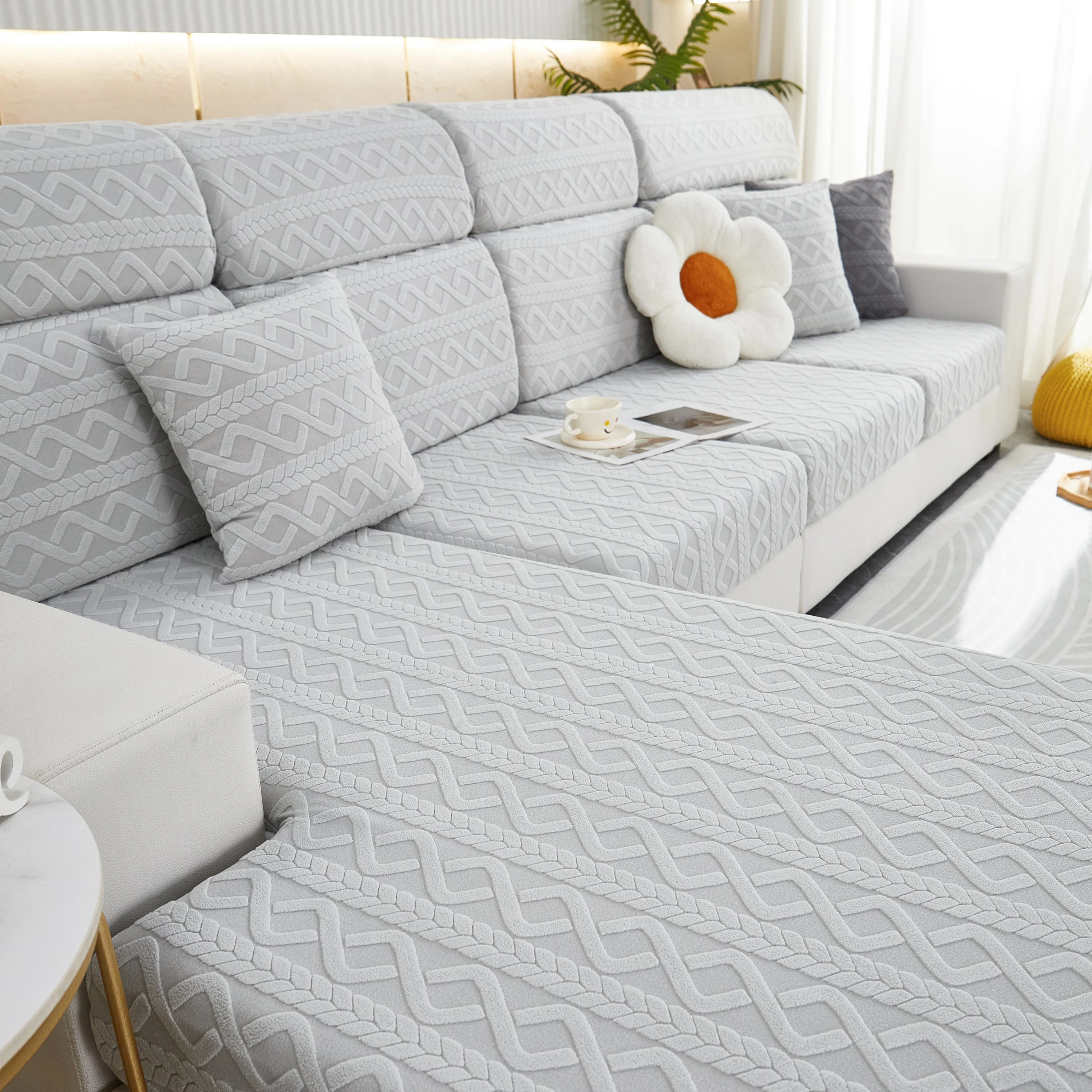 Stretch Couch Seat Cushion Covers, Sofa Slipcover Sofa Cover Soft Flexibility with Elastic Bottom - Image 28