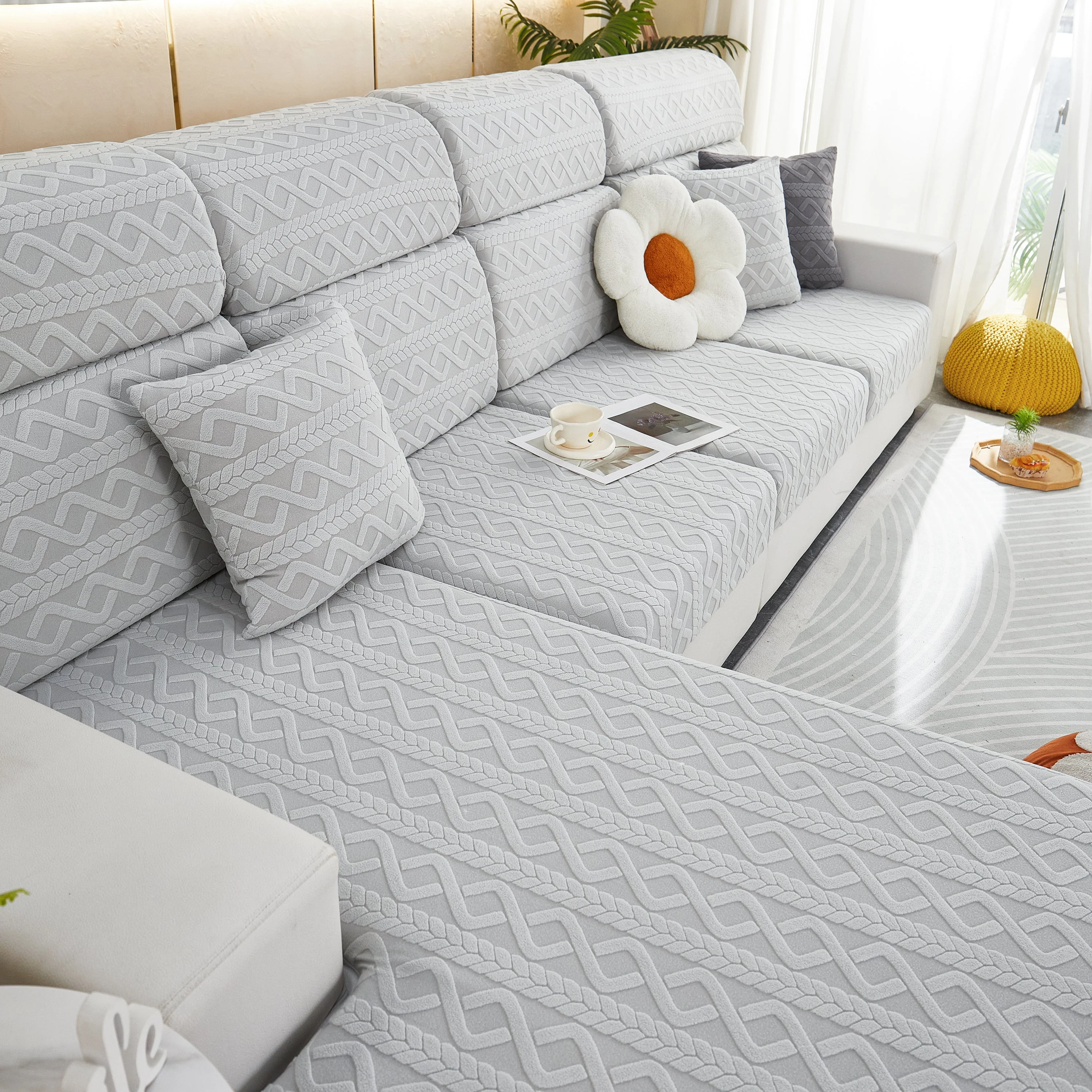 Stretch Couch Seat Cushion Covers, Sofa Slipcover Sofa Cover Soft Flexibility with Elastic Bottom - Image 30