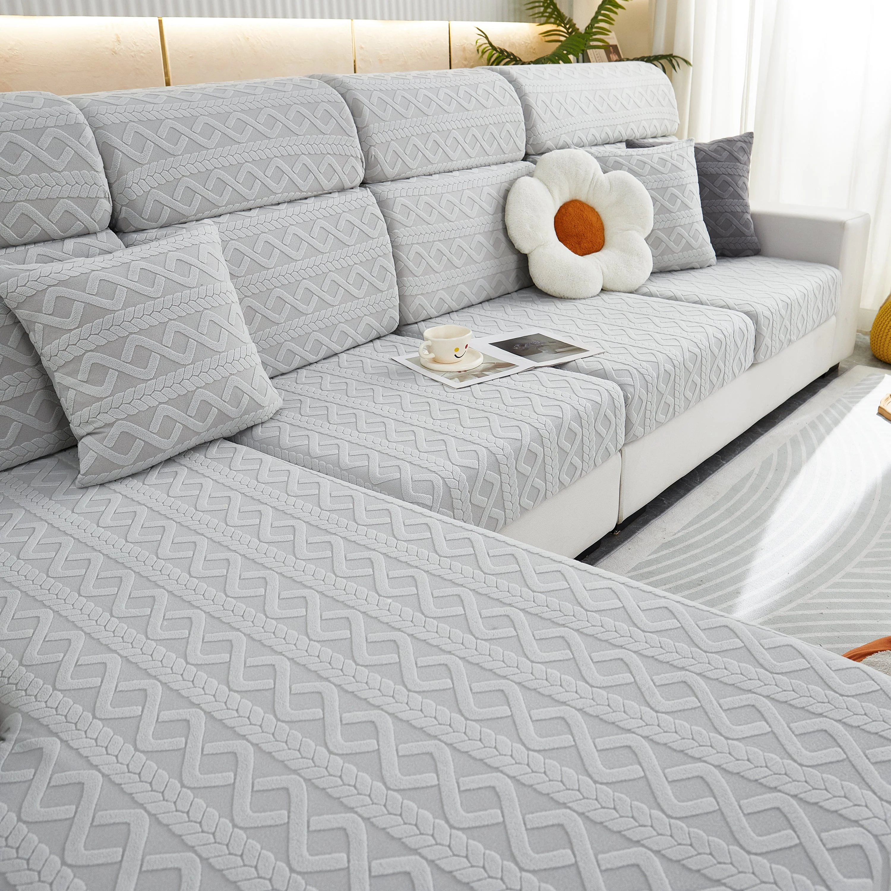 Stretch Couch Seat Cushion Covers, Sofa Slipcover Sofa Cover Soft Flexibility with Elastic Bottom - Image 31