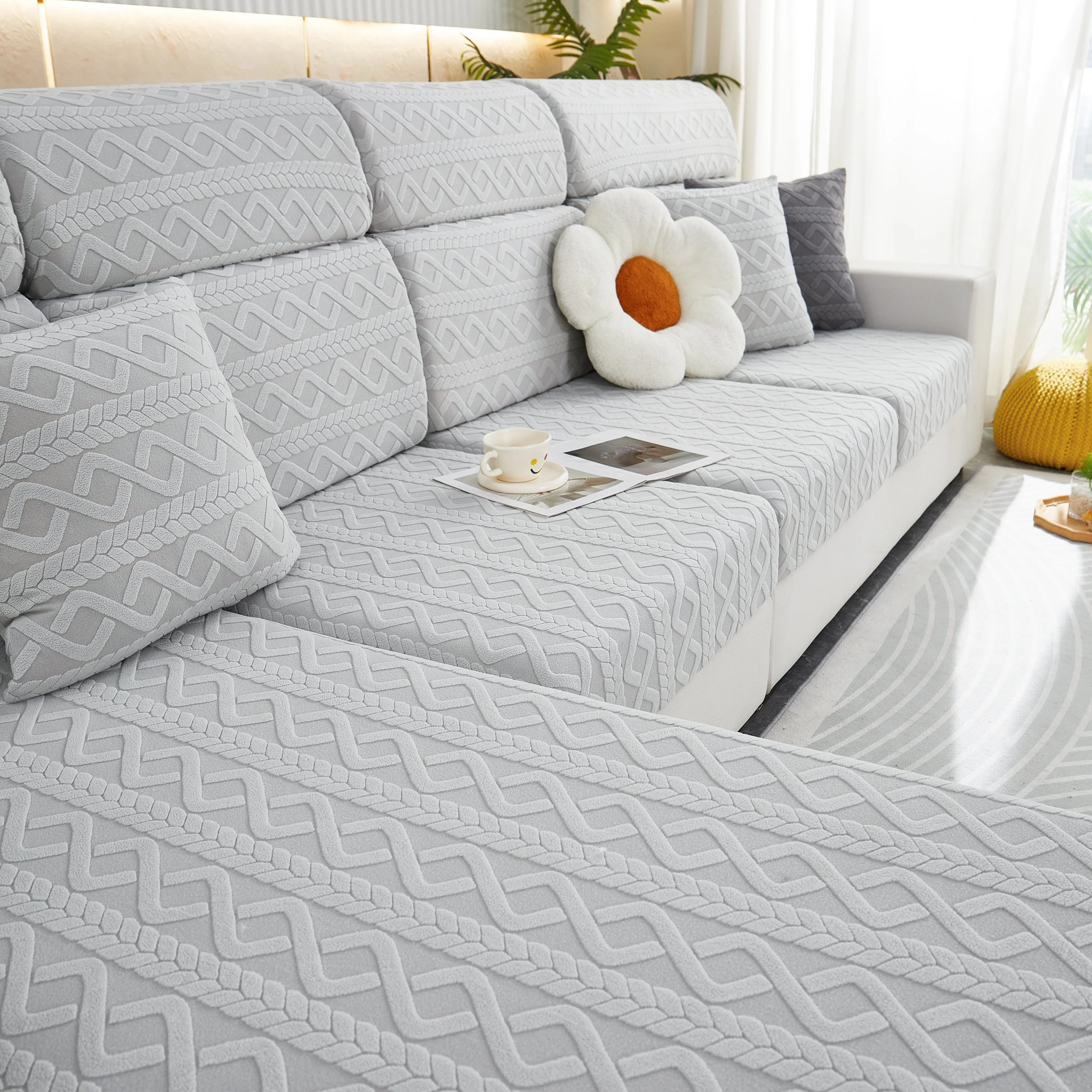 Stretch Couch Seat Cushion Covers, Sofa Slipcover Sofa Cover Soft Flexibility with Elastic Bottom - Image 32