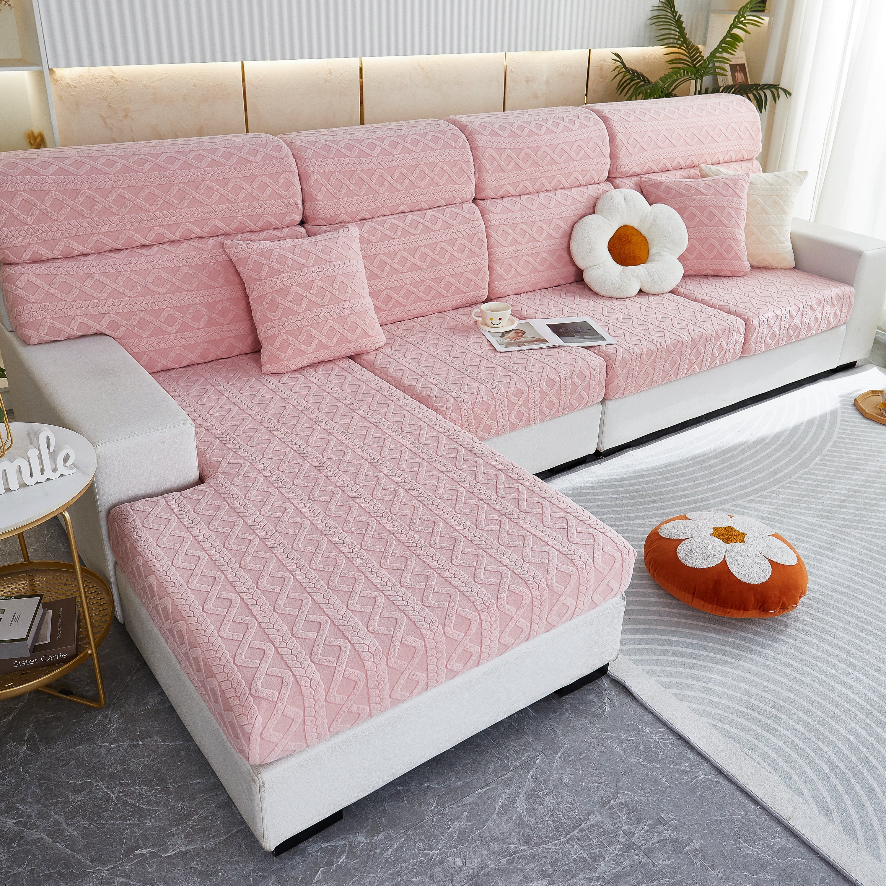 Stretch Couch Seat Cushion Covers, Sofa Slipcover Sofa Cover Soft Flexibility with Elastic Bottom - Image 45