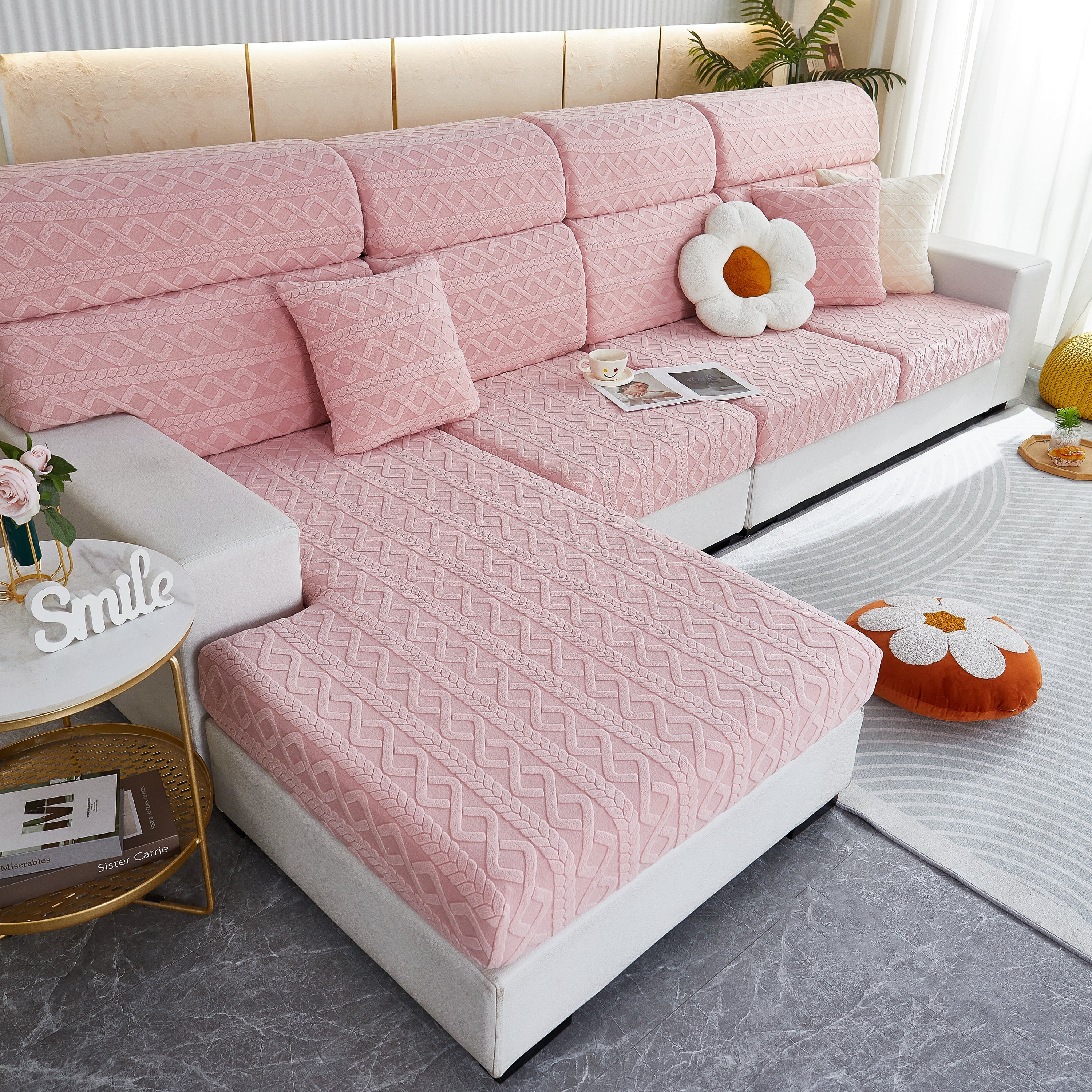 Stretch Couch Seat Cushion Covers, Sofa Slipcover Sofa Cover Soft Flexibility with Elastic Bottom - Image 46