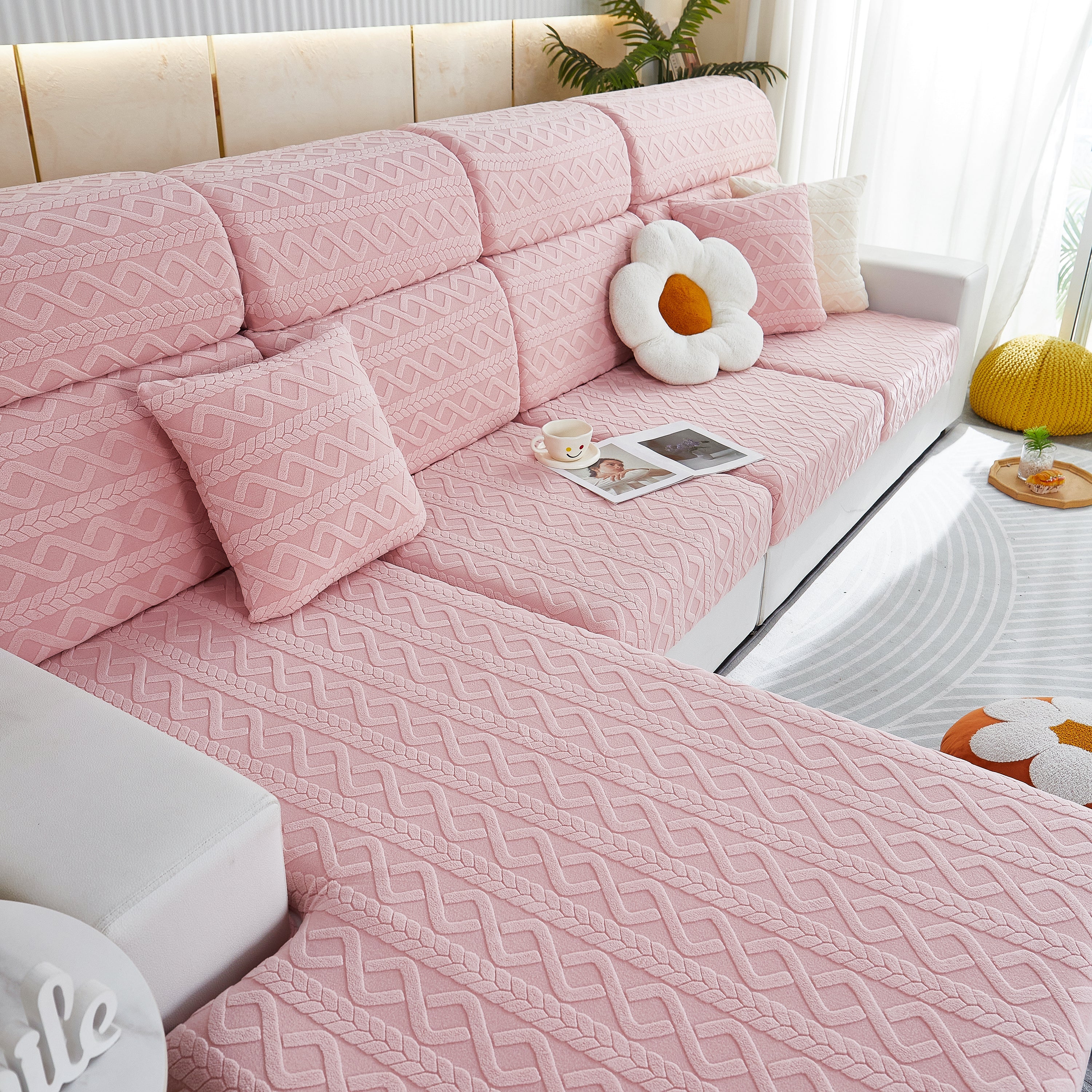 Stretch Couch Seat Cushion Covers, Sofa Slipcover Sofa Cover Soft Flexibility with Elastic Bottom - Image 47