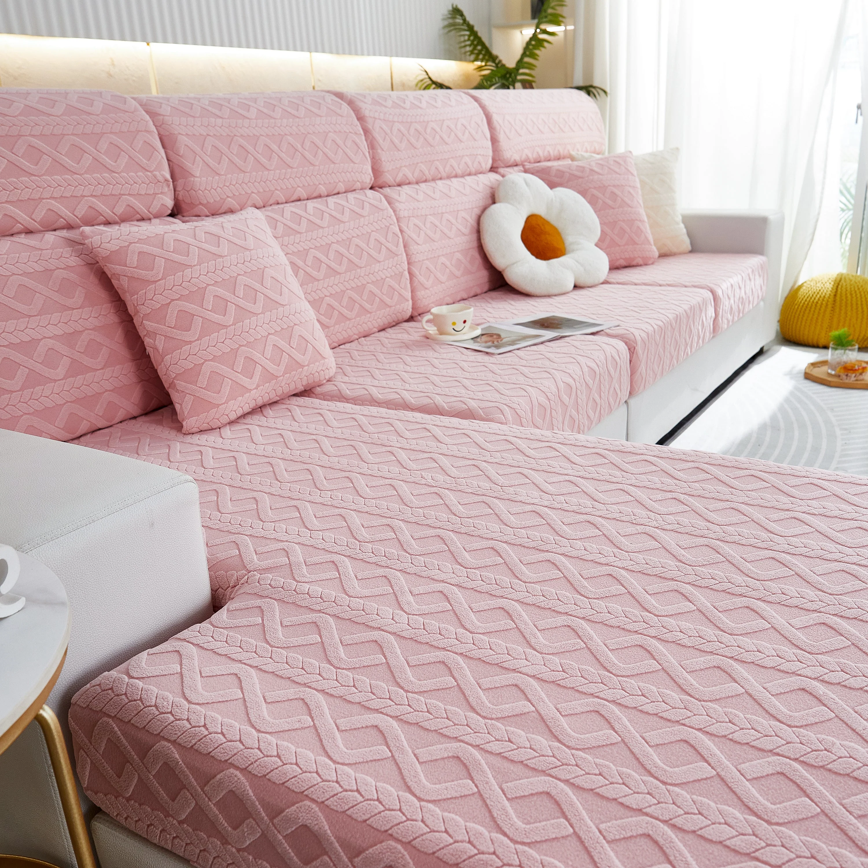 Stretch Couch Seat Cushion Covers, Sofa Slipcover Sofa Cover Soft Flexibility with Elastic Bottom - Image 48