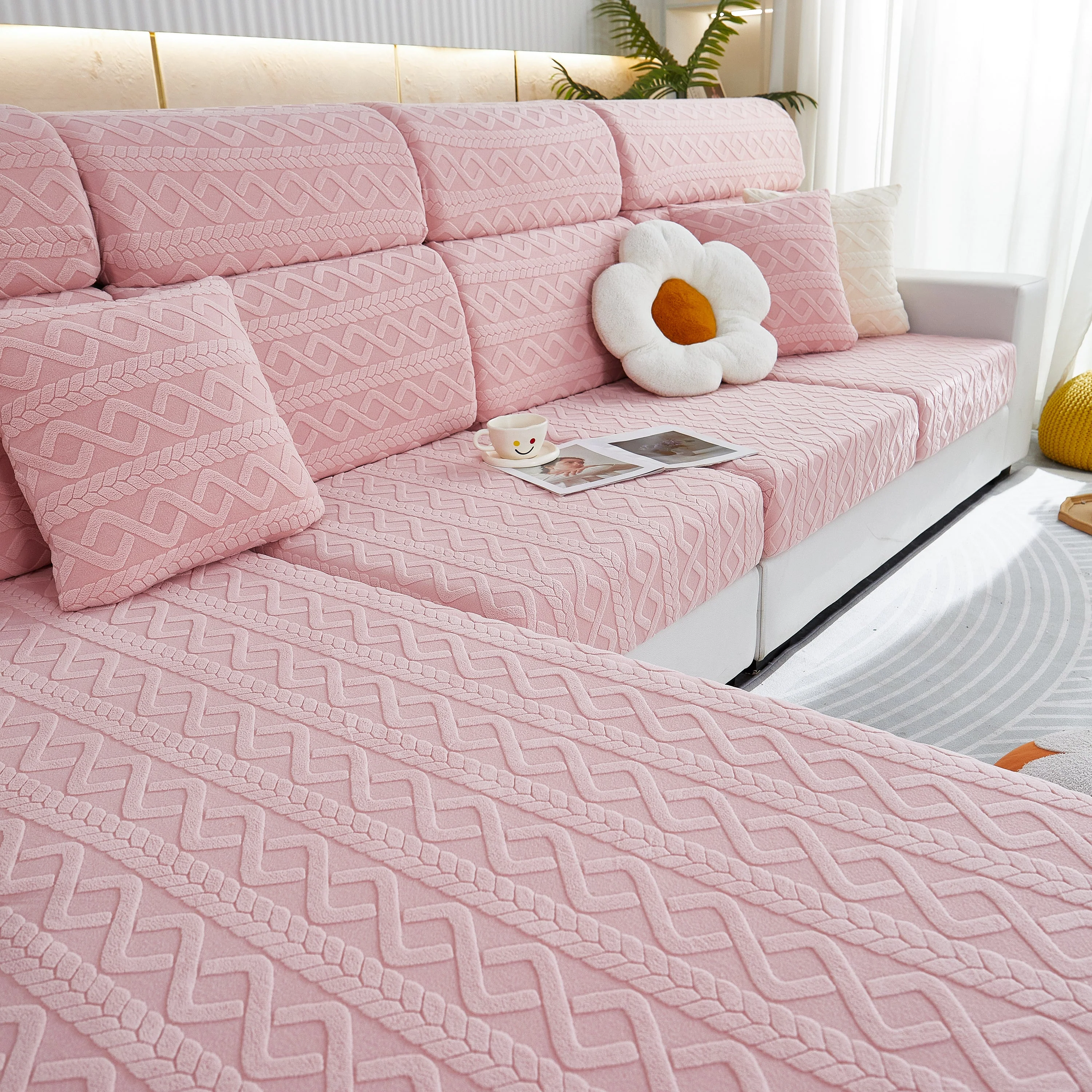 Stretch Couch Seat Cushion Covers, Sofa Slipcover Sofa Cover Soft Flexibility with Elastic Bottom - Image 51