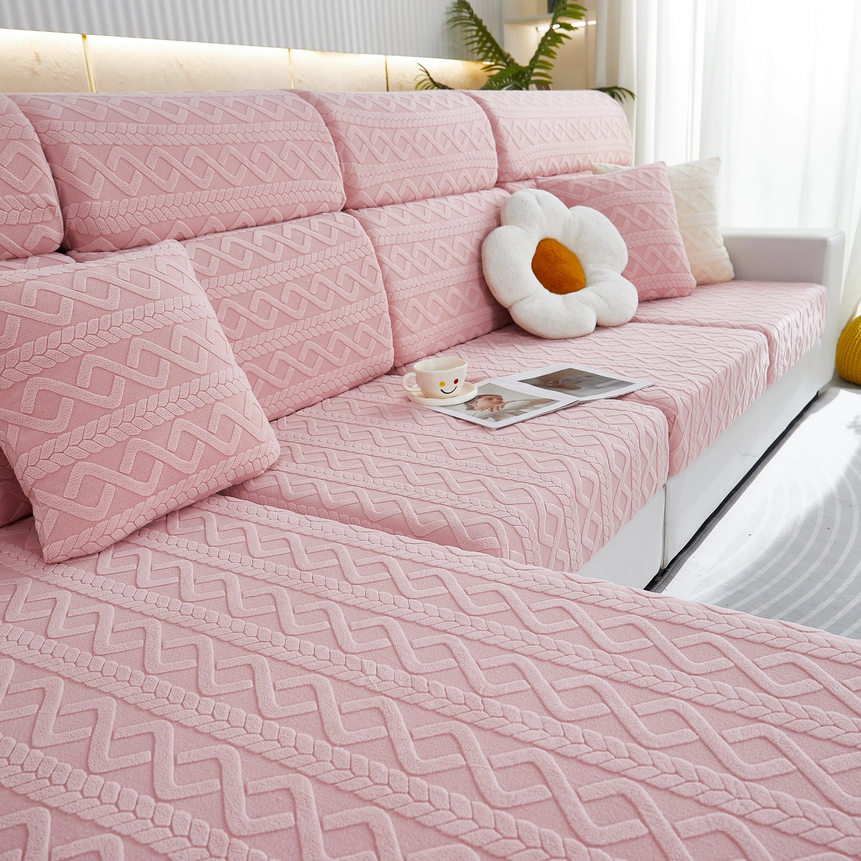Stretch Couch Seat Cushion Covers, Sofa Slipcover Sofa Cover Soft Flexibility with Elastic Bottom - Image 52