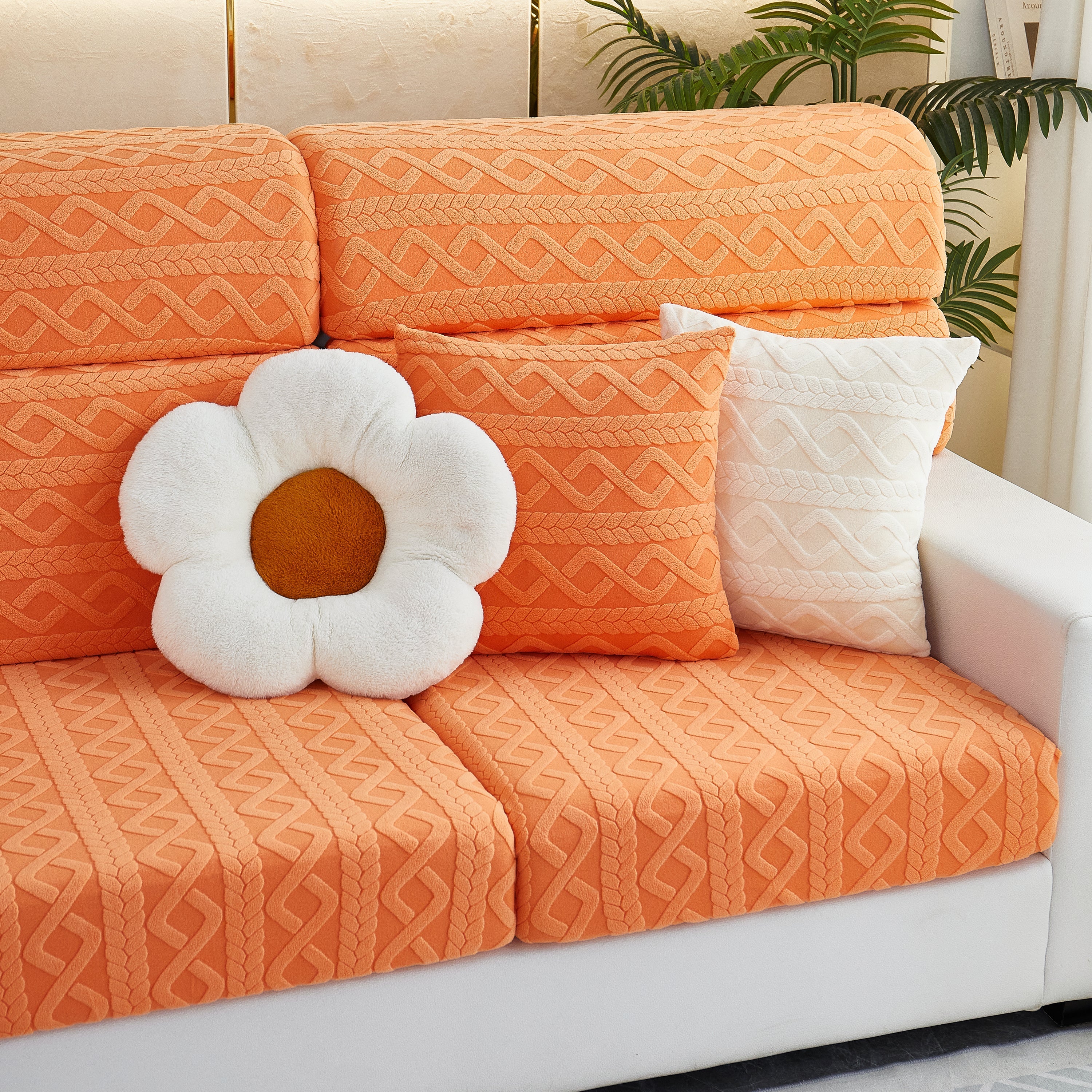 Stretch Couch Seat Cushion Covers, Sofa Slipcover Sofa Cover Soft Flexibility with Elastic Bottom - Image 62