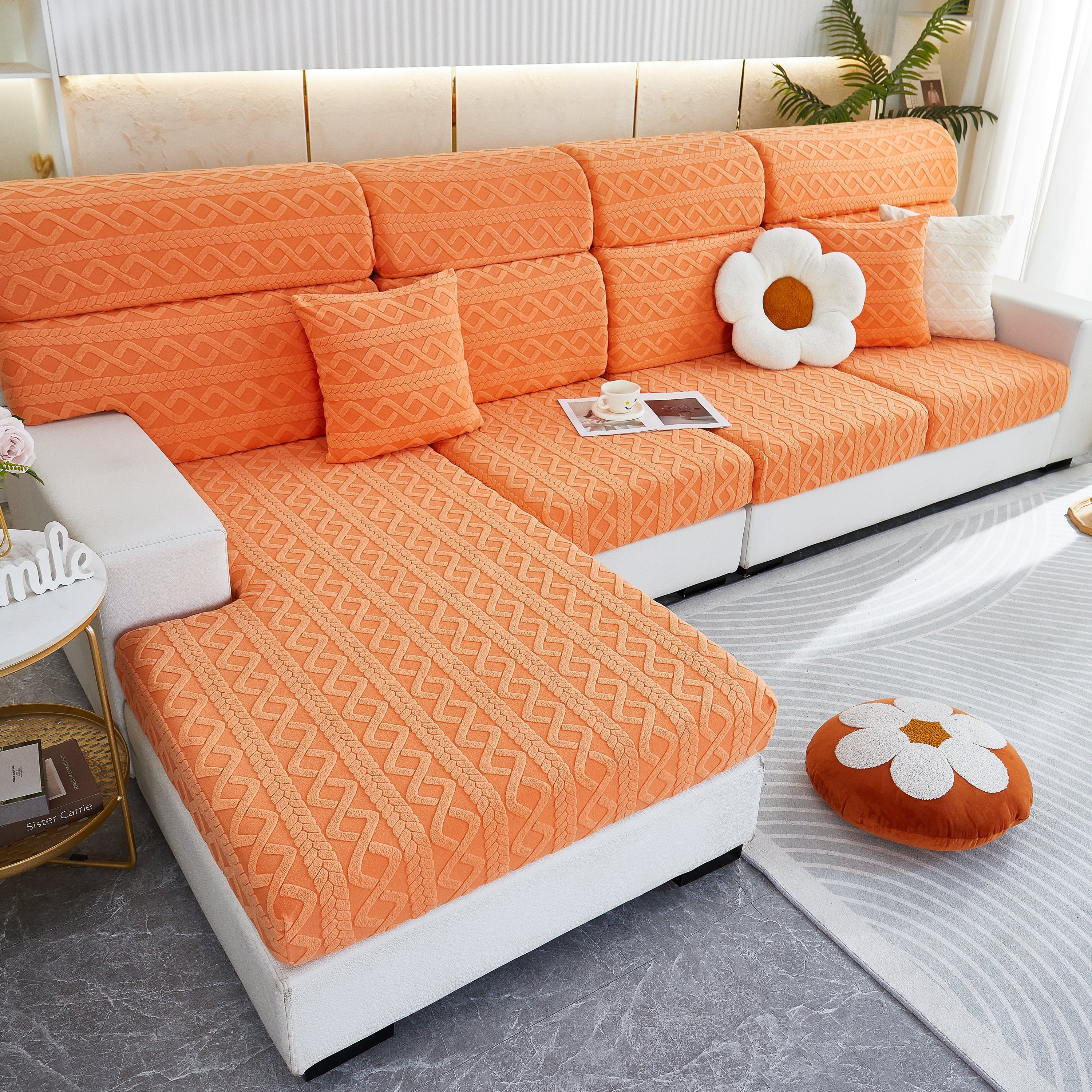 Stretch Couch Seat Cushion Covers, Sofa Slipcover Sofa Cover Soft Flexibility with Elastic Bottom - Image 65