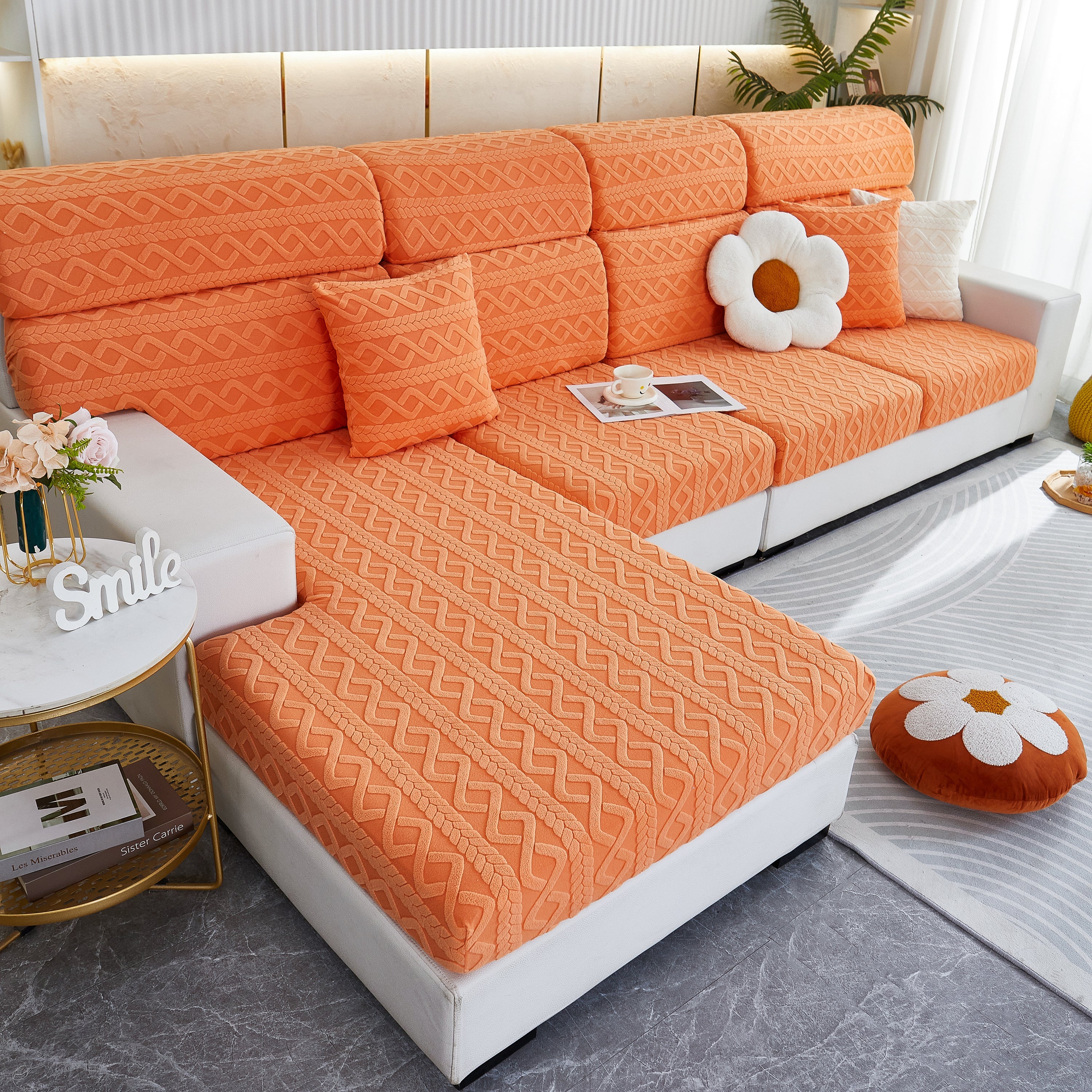 Stretch Couch Seat Cushion Covers, Sofa Slipcover Sofa Cover Soft Flexibility with Elastic Bottom - Image 66