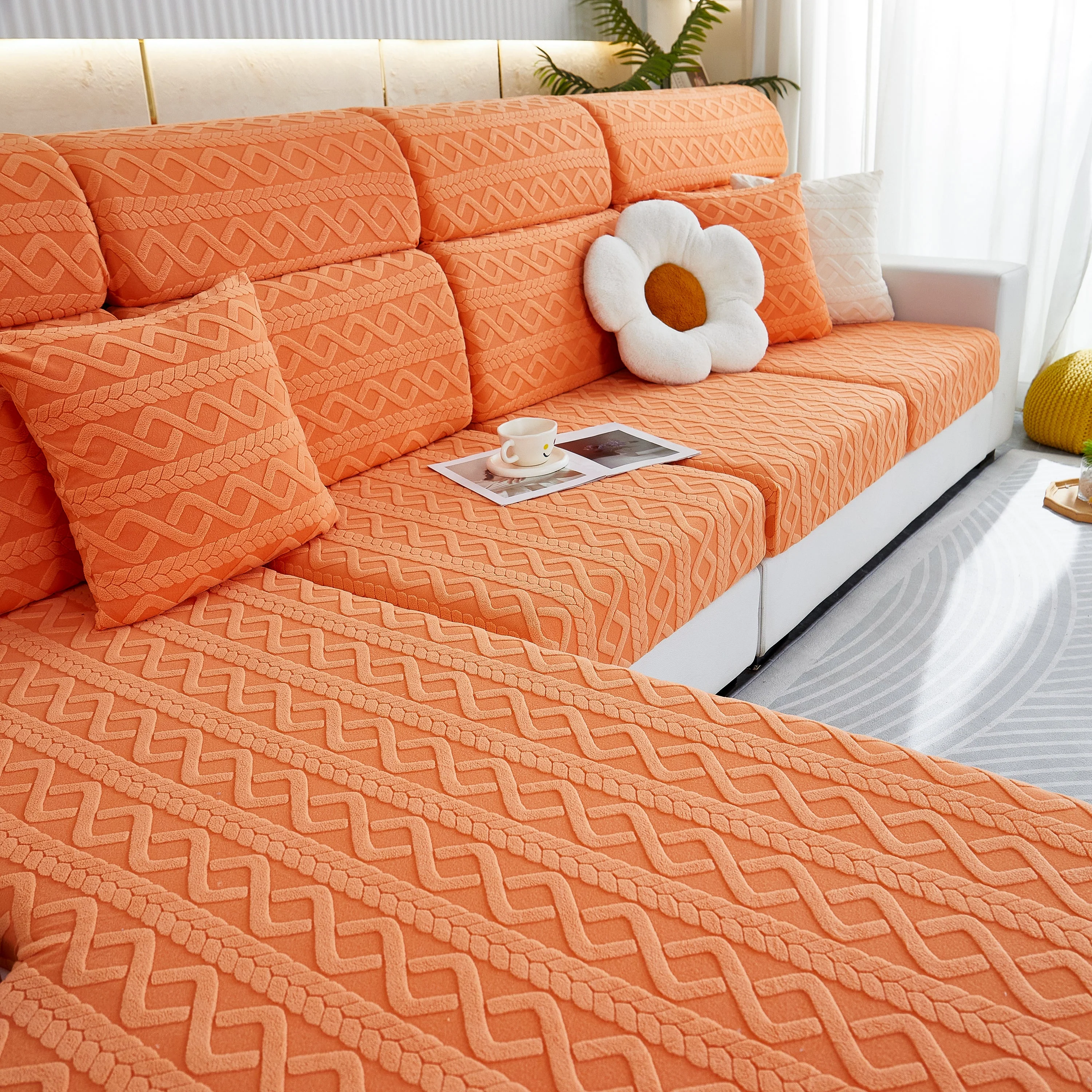 Stretch Couch Seat Cushion Covers, Sofa Slipcover Sofa Cover Soft Flexibility with Elastic Bottom - Image 70