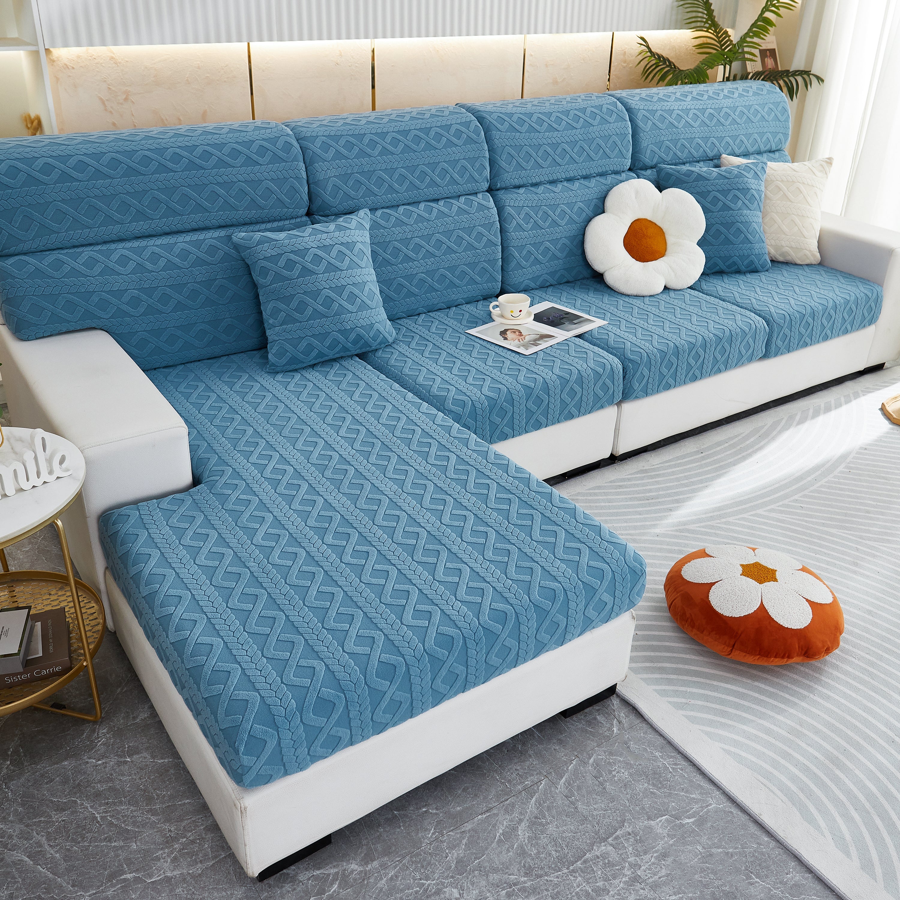 Stretch Couch Seat Cushion Covers, Sofa Slipcover Sofa Cover Soft Flexibility with Elastic Bottom - Image 83