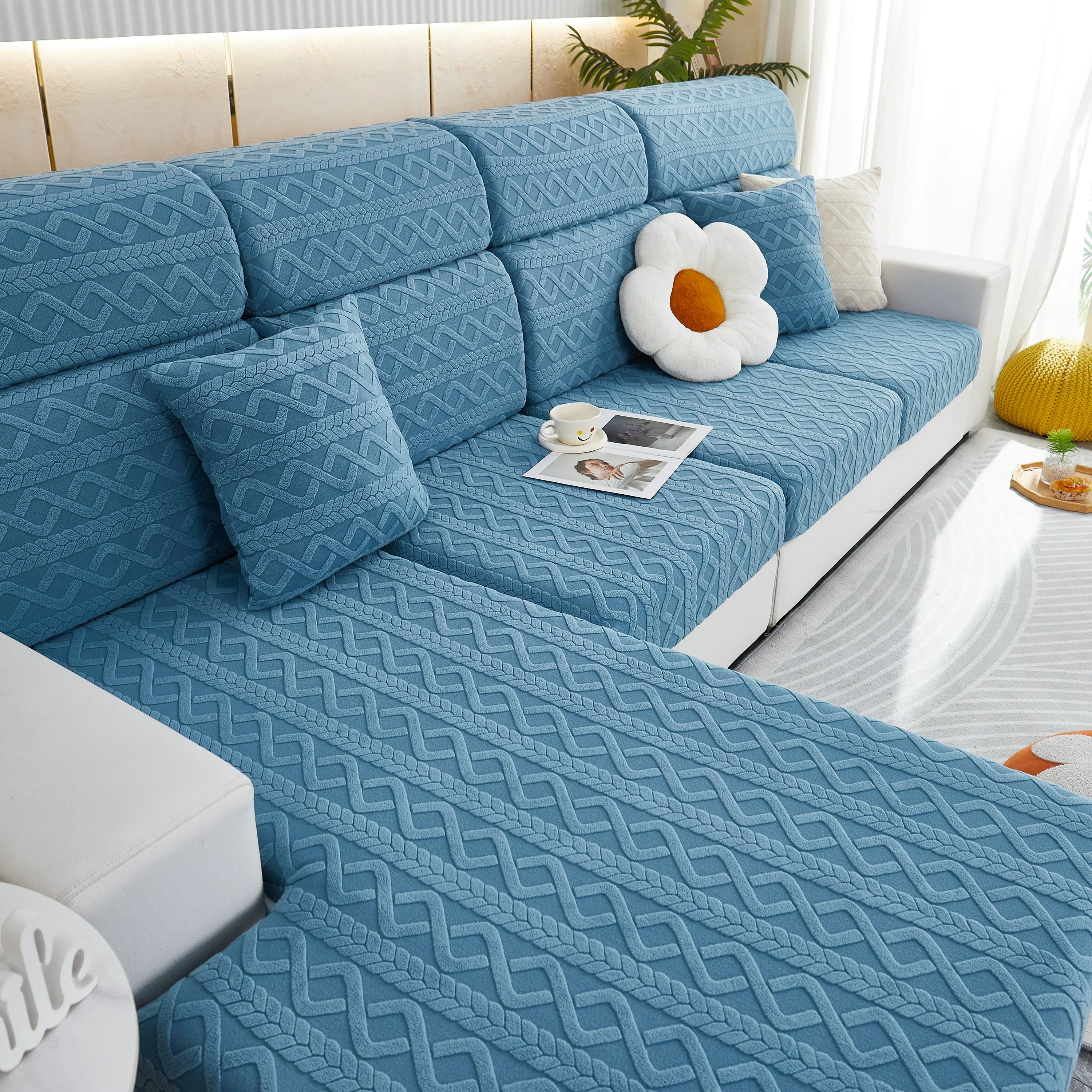 Stretch Couch Seat Cushion Covers, Sofa Slipcover Sofa Cover Soft Flexibility with Elastic Bottom - Image 85