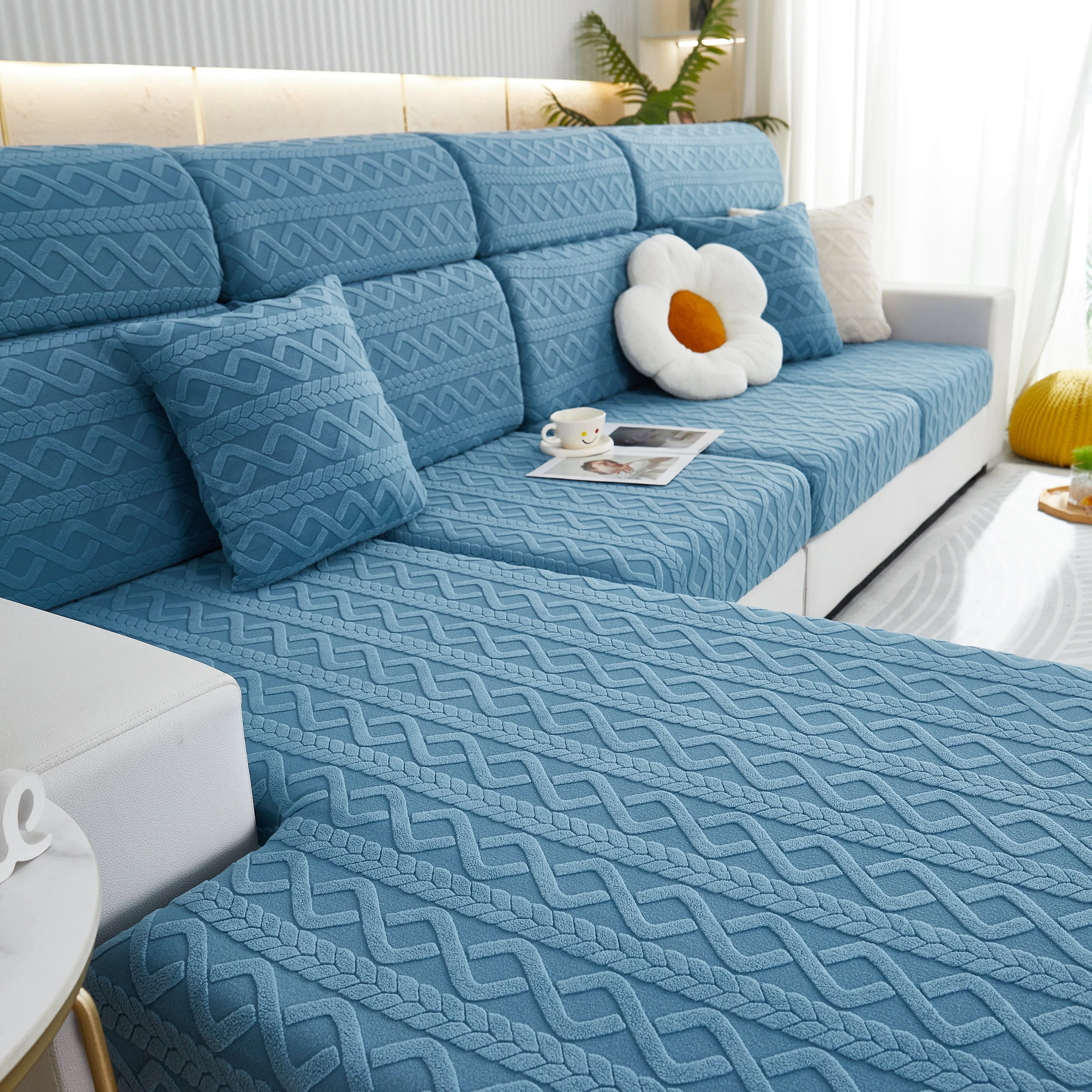 Stretch Couch Seat Cushion Covers, Sofa Slipcover Sofa Cover Soft Flexibility with Elastic Bottom - Image 86