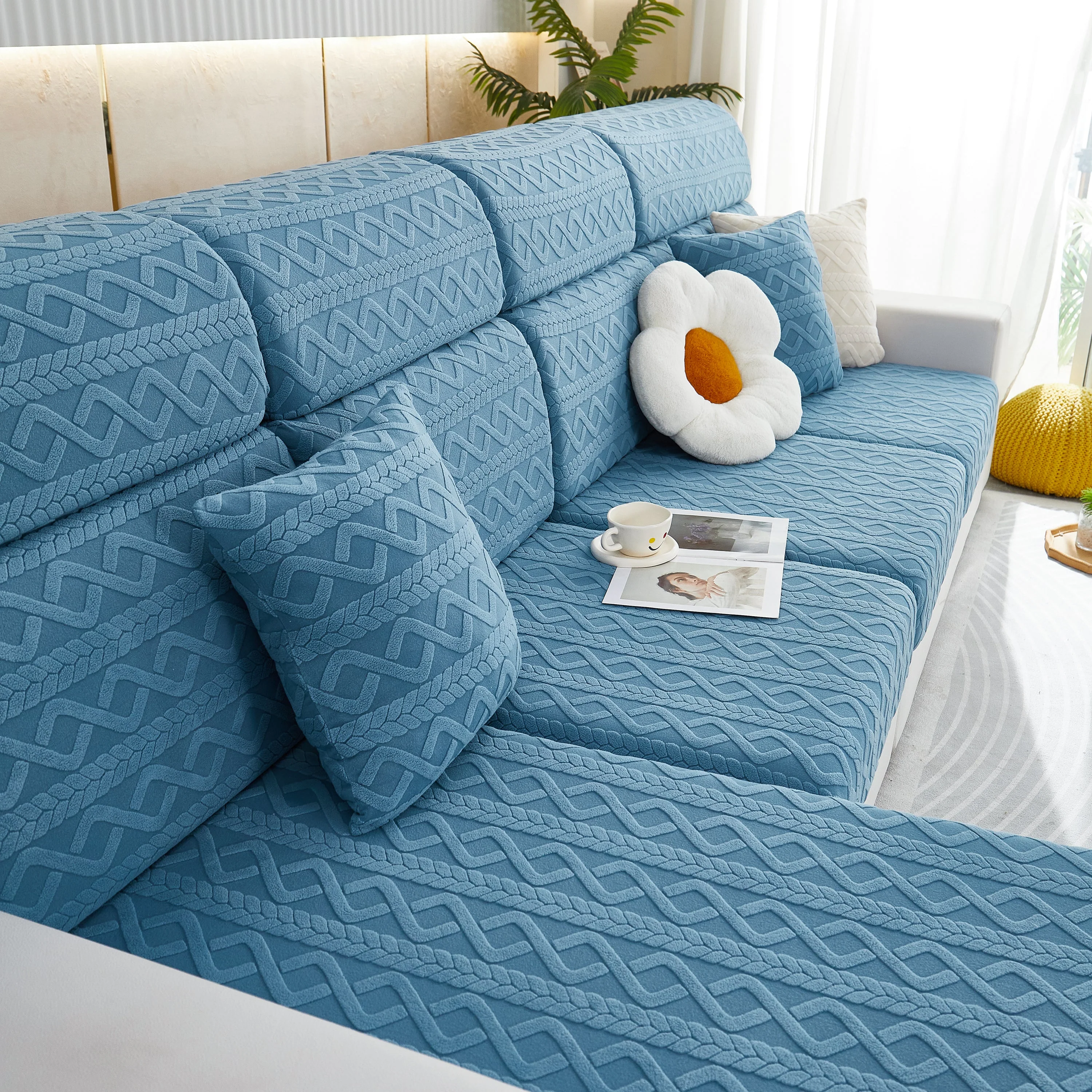 Stretch Couch Seat Cushion Covers, Sofa Slipcover Sofa Cover Soft Flexibility with Elastic Bottom - Image 87