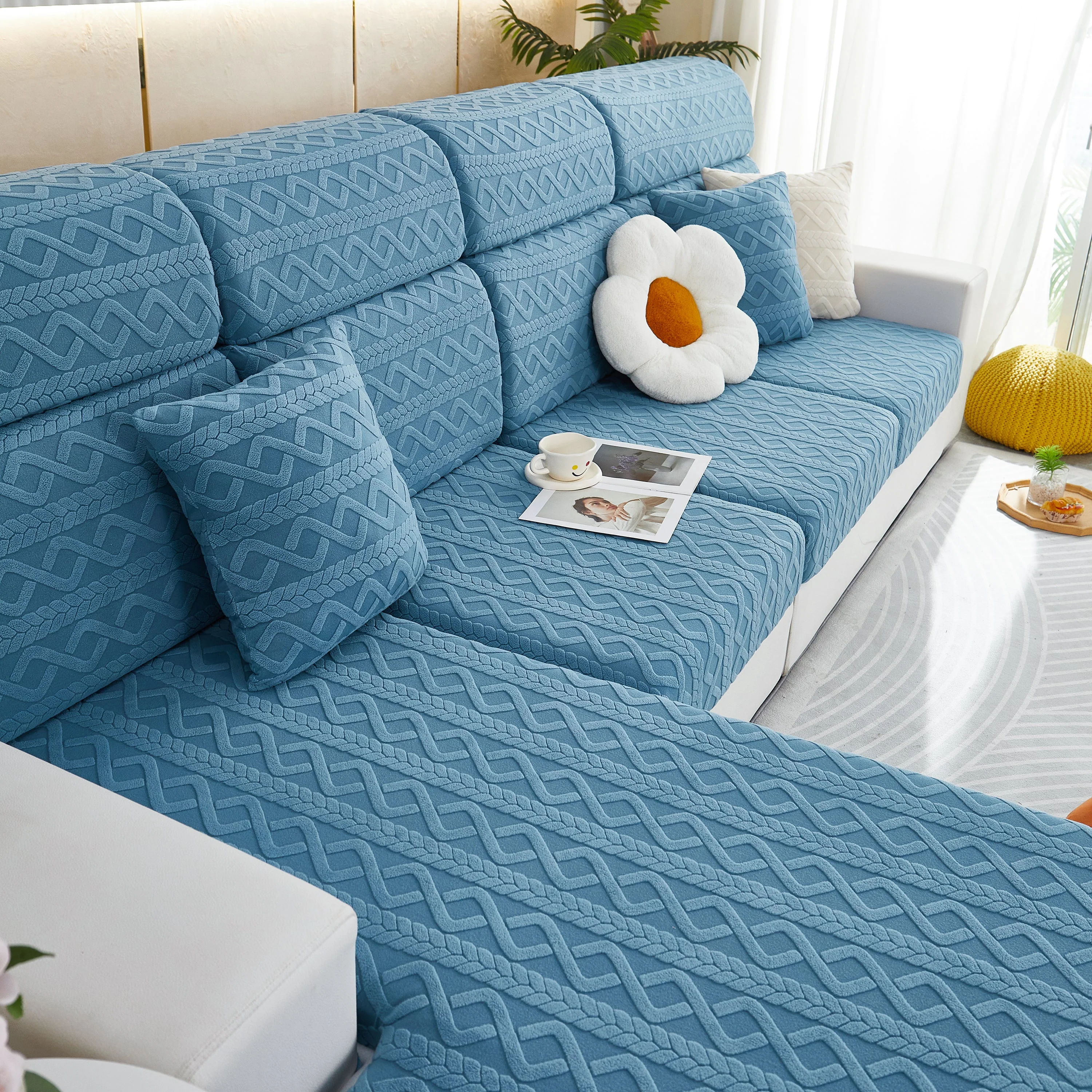 Stretch Couch Seat Cushion Covers, Sofa Slipcover Sofa Cover Soft Flexibility with Elastic Bottom - Image 88
