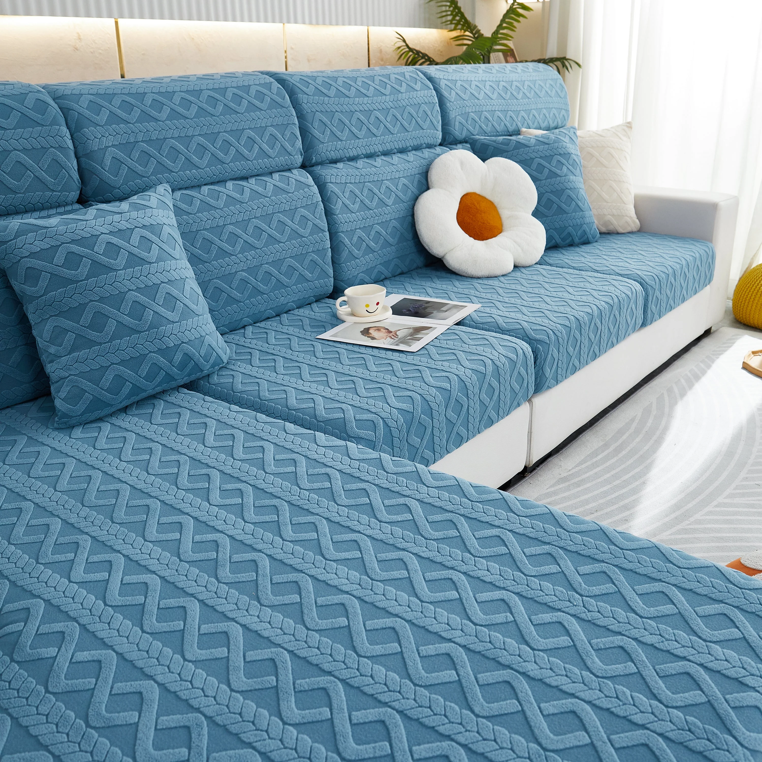 Stretch Couch Seat Cushion Covers, Sofa Slipcover Sofa Cover Soft Flexibility with Elastic Bottom - Image 89