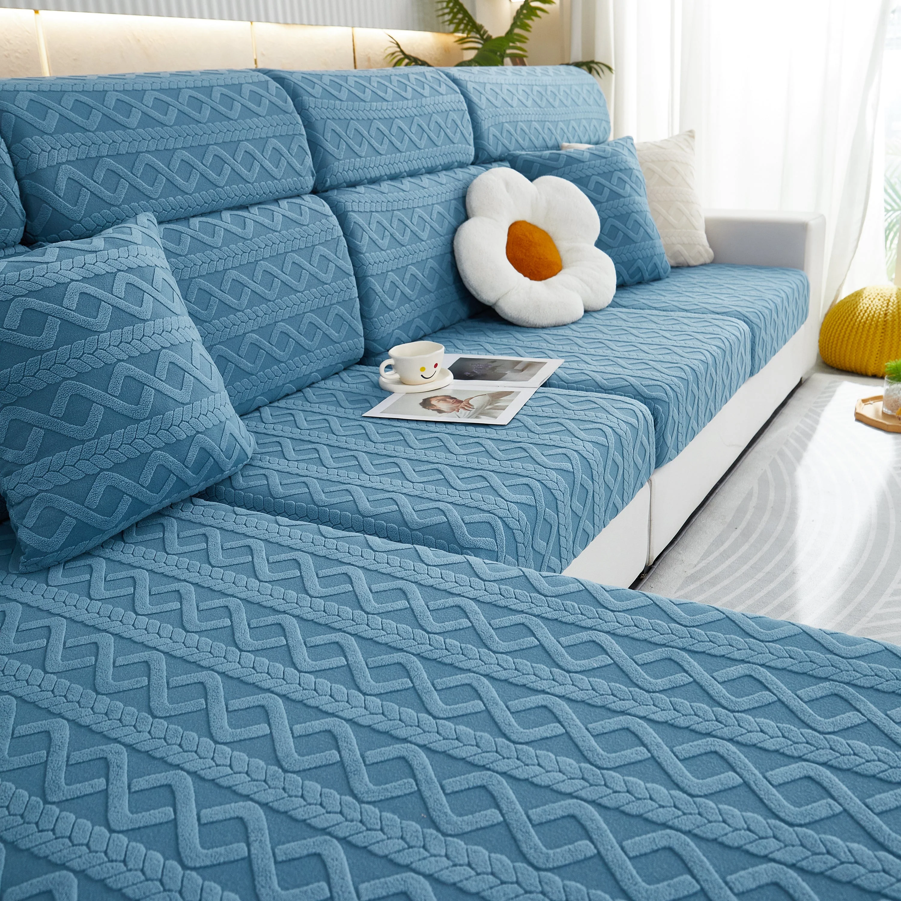 Stretch Couch Seat Cushion Covers, Sofa Slipcover Sofa Cover Soft Flexibility with Elastic Bottom - Image 90