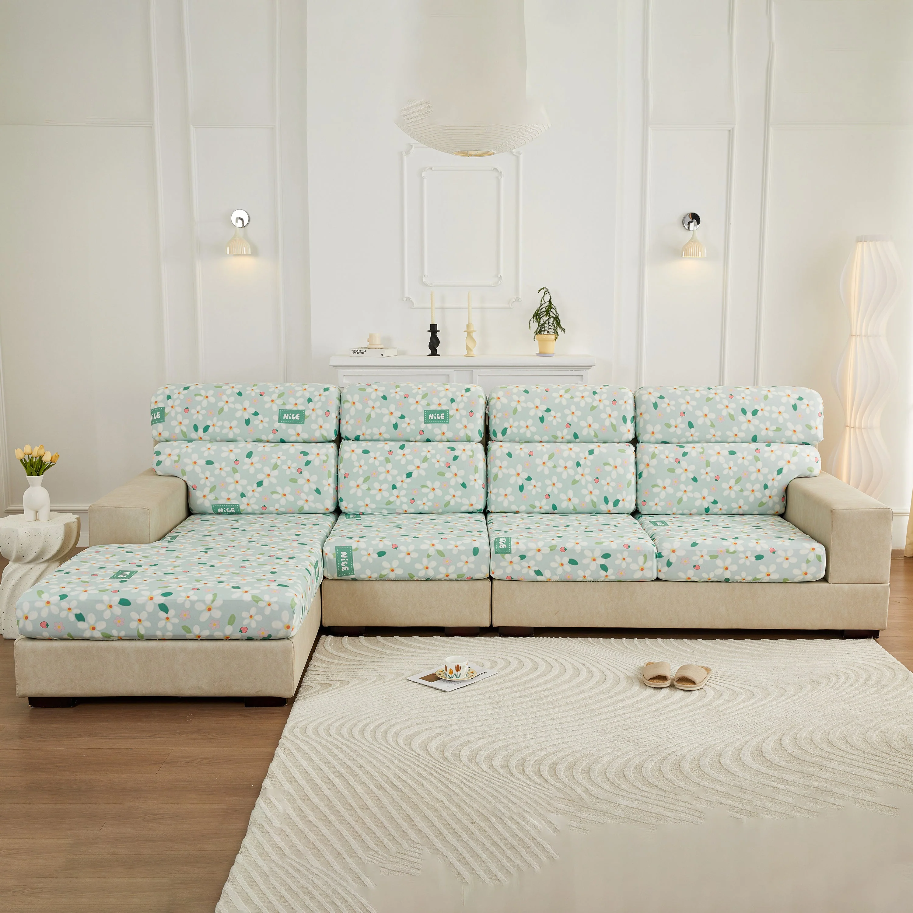 Stretch Individual Cushion Slipcovers, Furniture Protector with Elastic Bottom, Couch Cover Replacement - Image 11