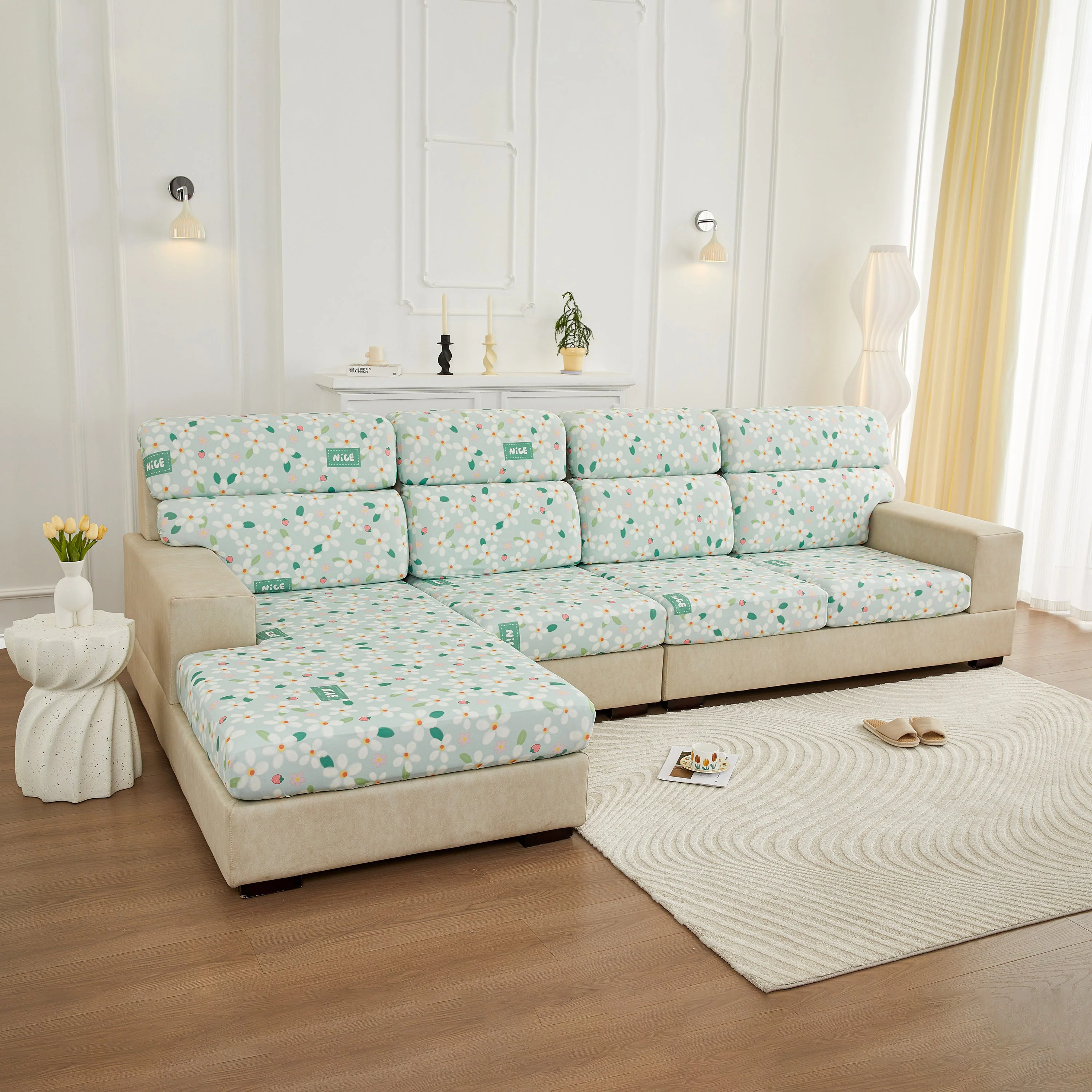 Stretch Individual Cushion Slipcovers, Furniture Protector with Elastic Bottom, Couch Cover Replacement - Image 12