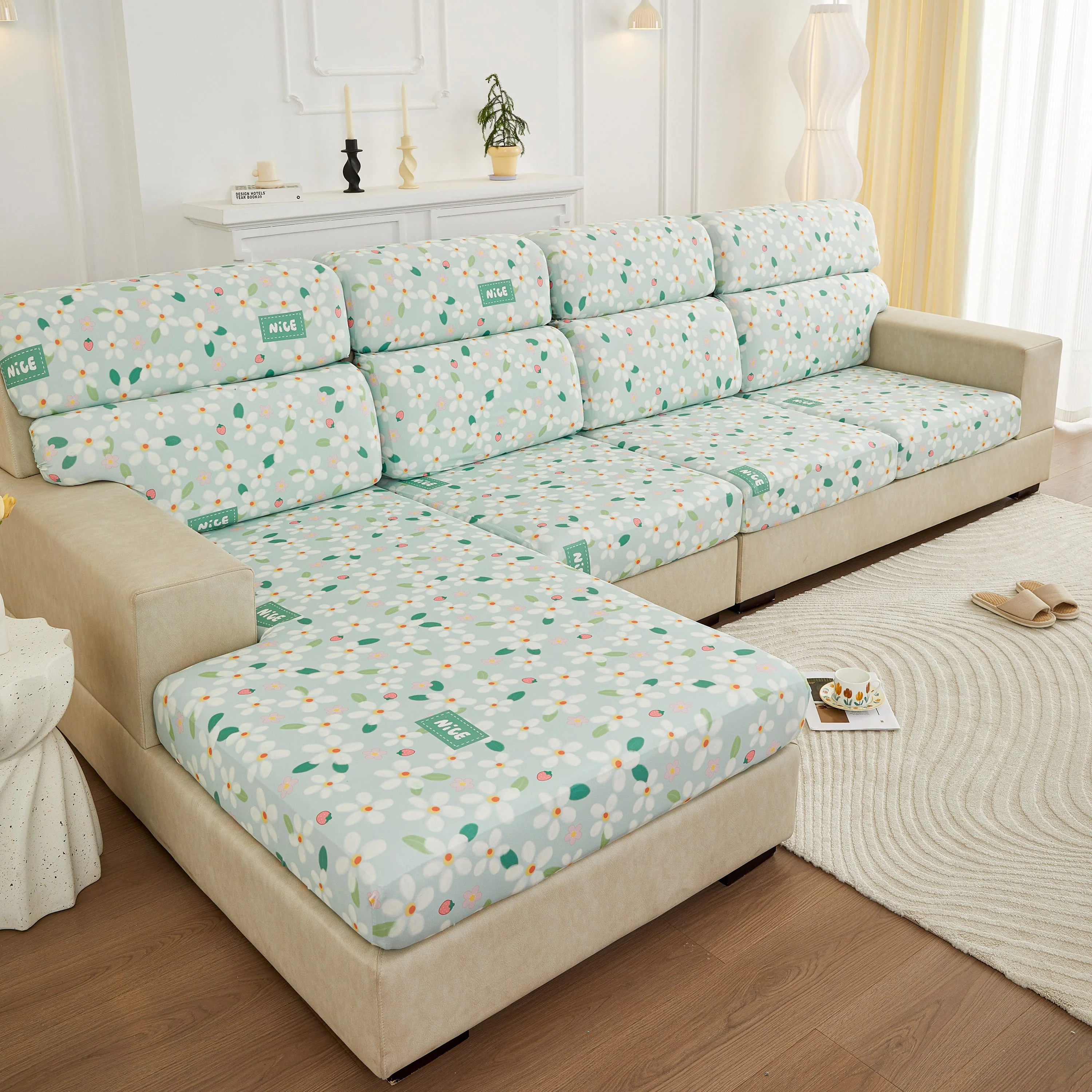 Stretch Individual Cushion Slipcovers, Furniture Protector with Elastic Bottom, Couch Cover Replacement - Image 13