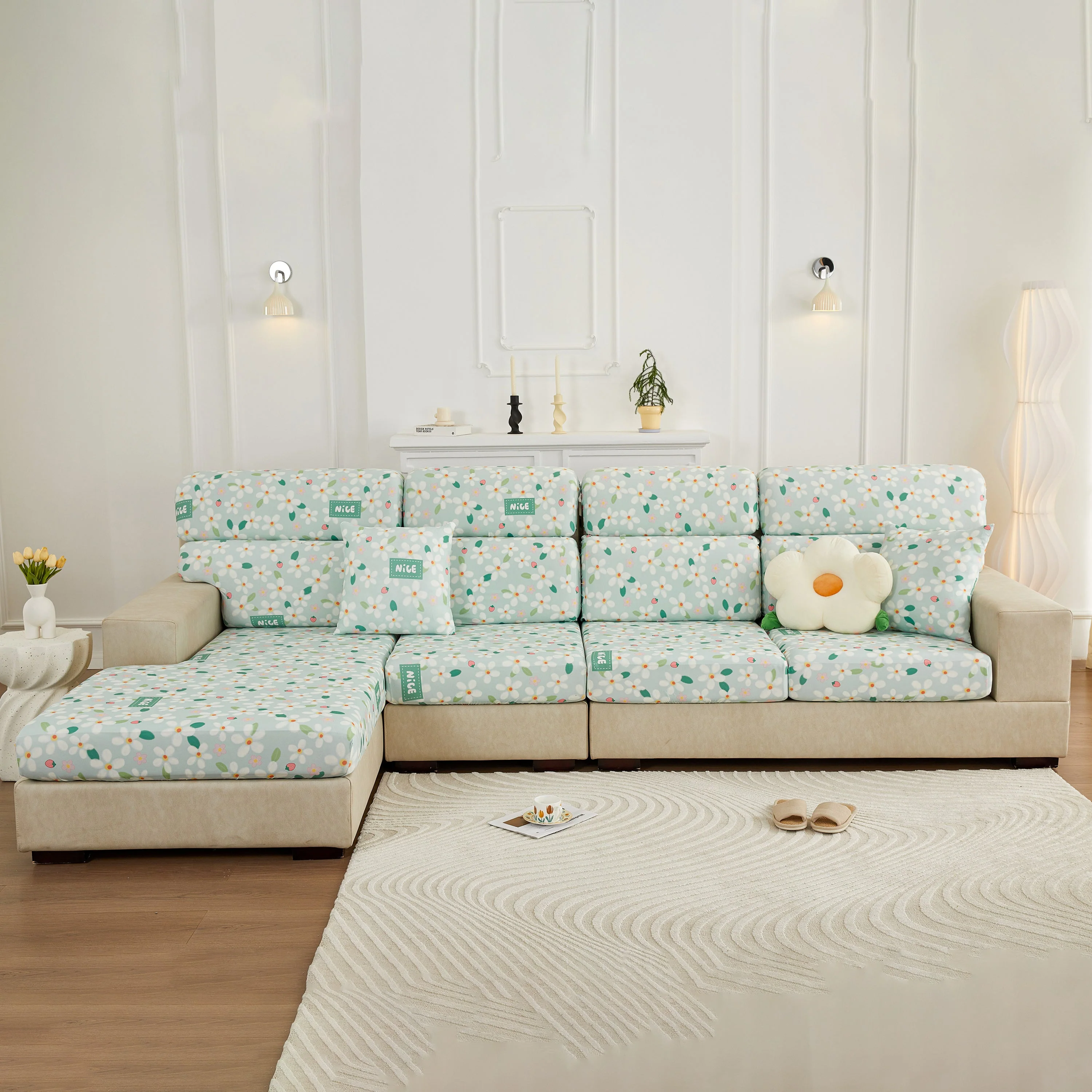 Stretch Individual Cushion Slipcovers, Furniture Protector with Elastic Bottom, Couch Cover Replacement - Image 14