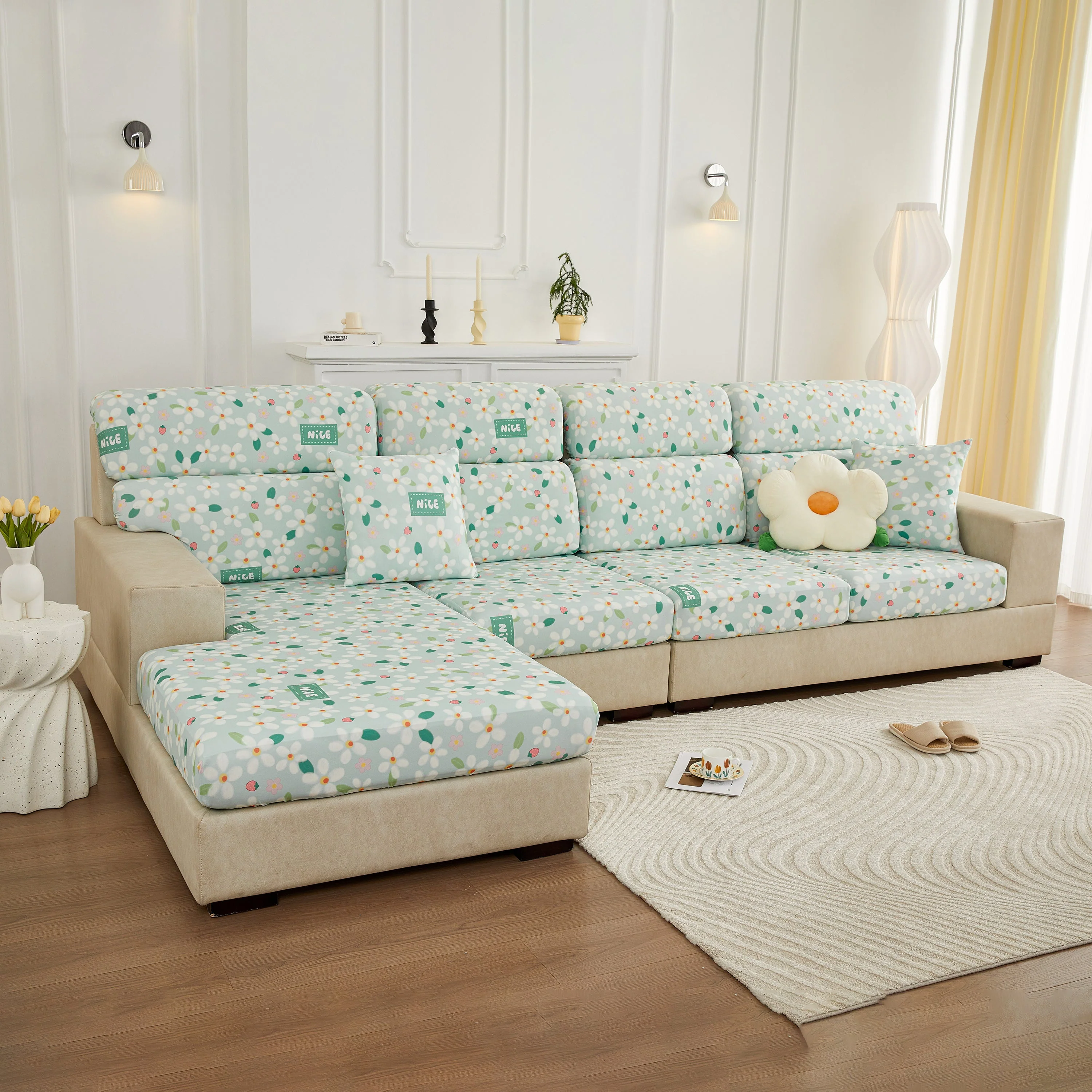 Stretch Individual Cushion Slipcovers, Furniture Protector with Elastic Bottom, Couch Cover Replacement - Image 16