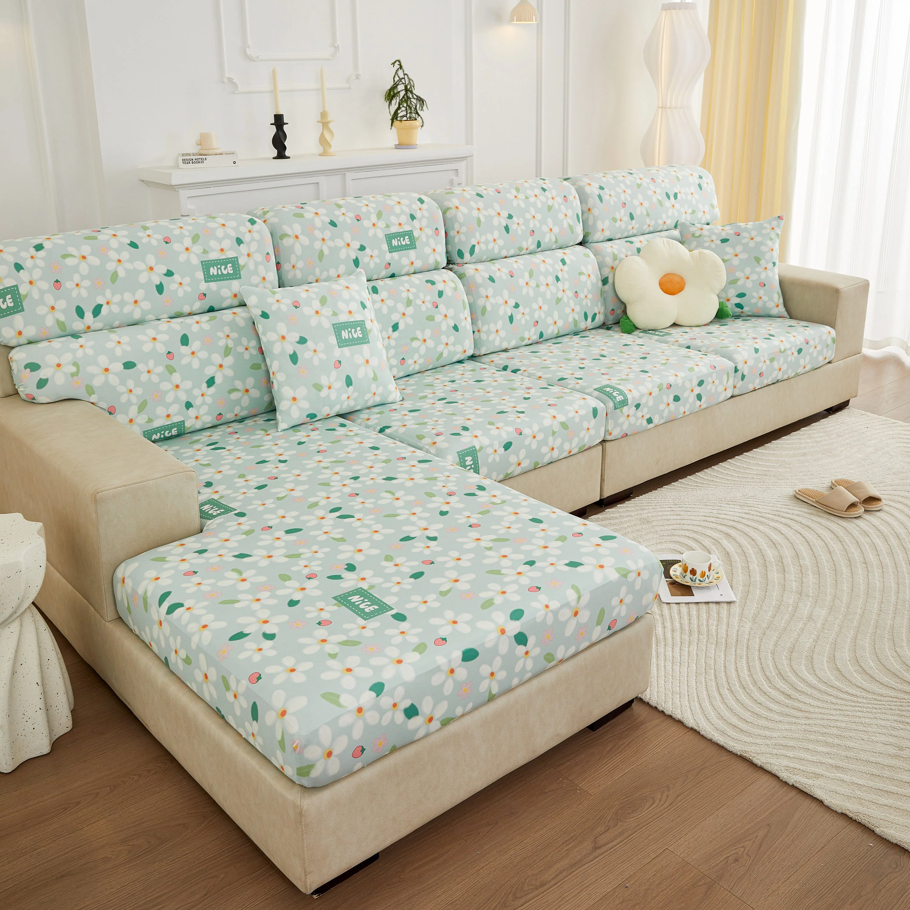 Stretch Individual Cushion Slipcovers, Furniture Protector with Elastic Bottom, Couch Cover Replacement - Image 17