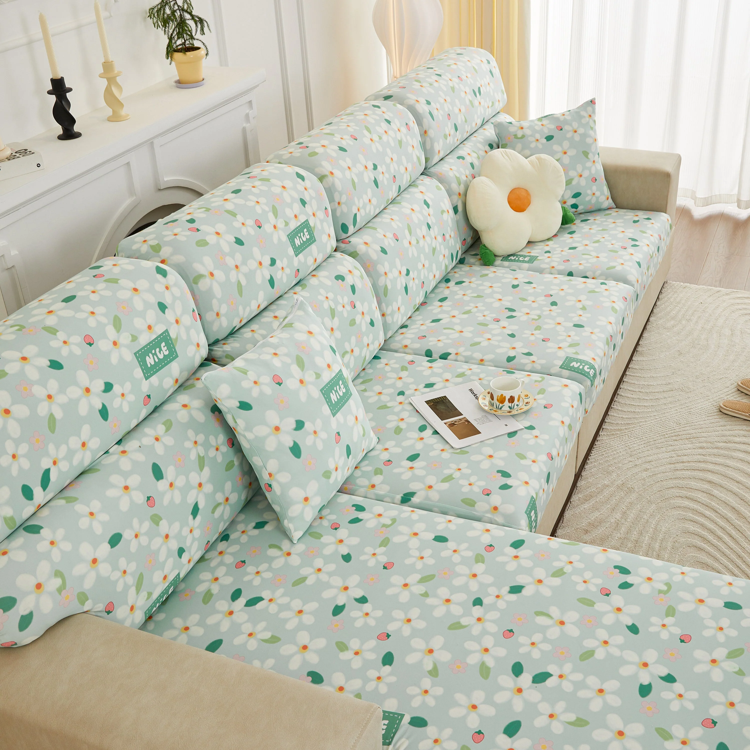 Stretch Individual Cushion Slipcovers, Furniture Protector with Elastic Bottom, Couch Cover Replacement - Image 19