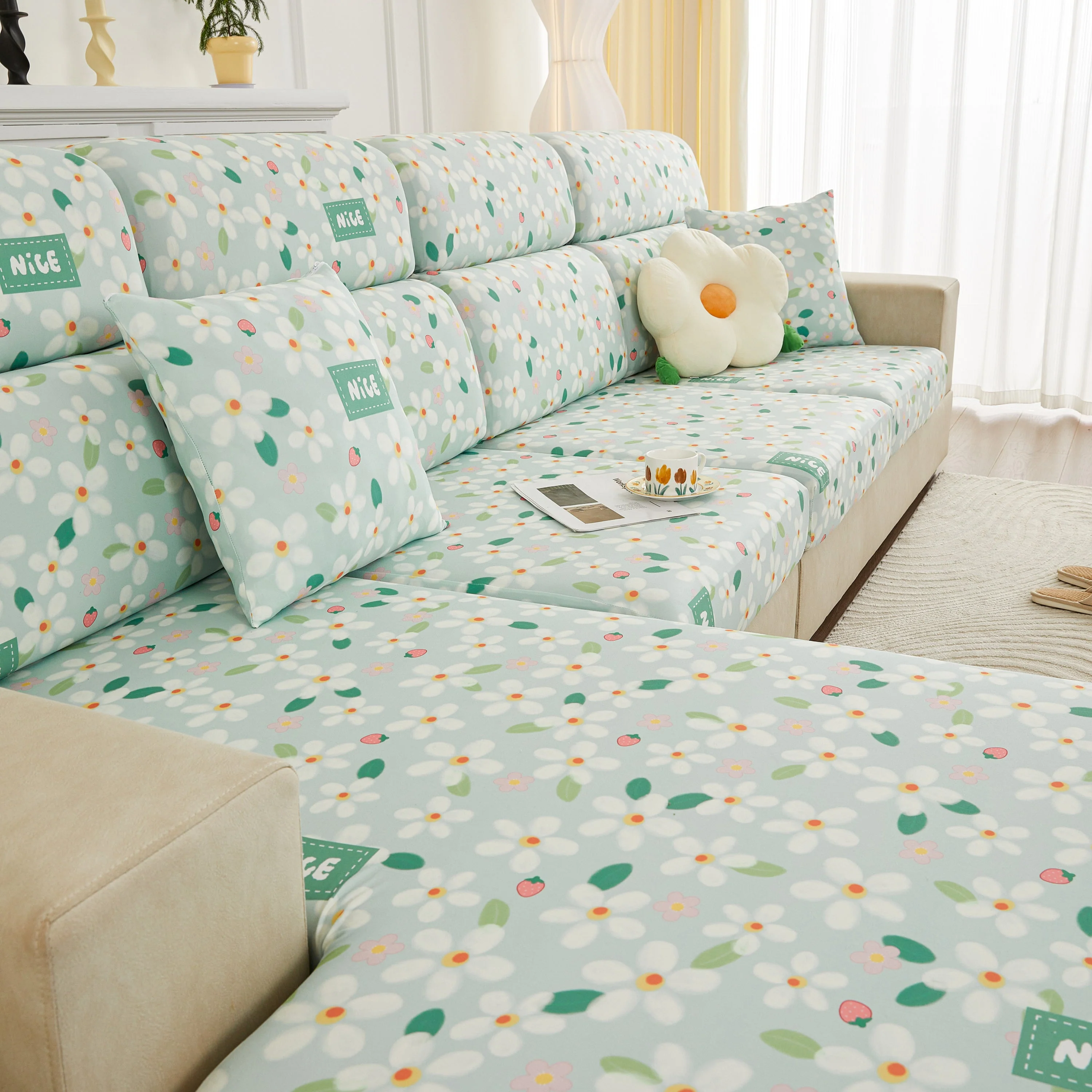 Stretch Individual Cushion Slipcovers, Furniture Protector with Elastic Bottom, Couch Cover Replacement - Image 20
