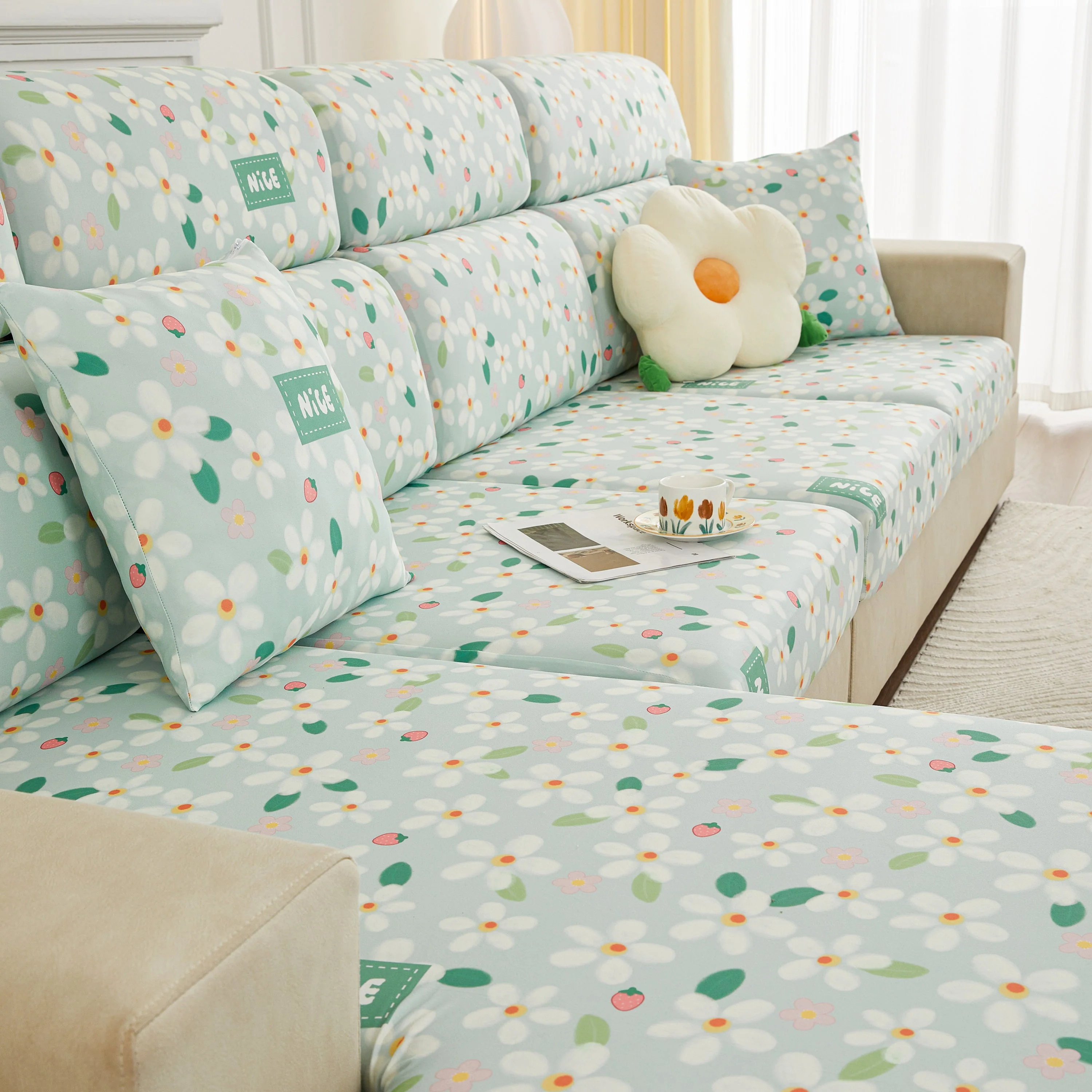 Stretch Individual Cushion Slipcovers, Furniture Protector with Elastic Bottom, Couch Cover Replacement - Image 21