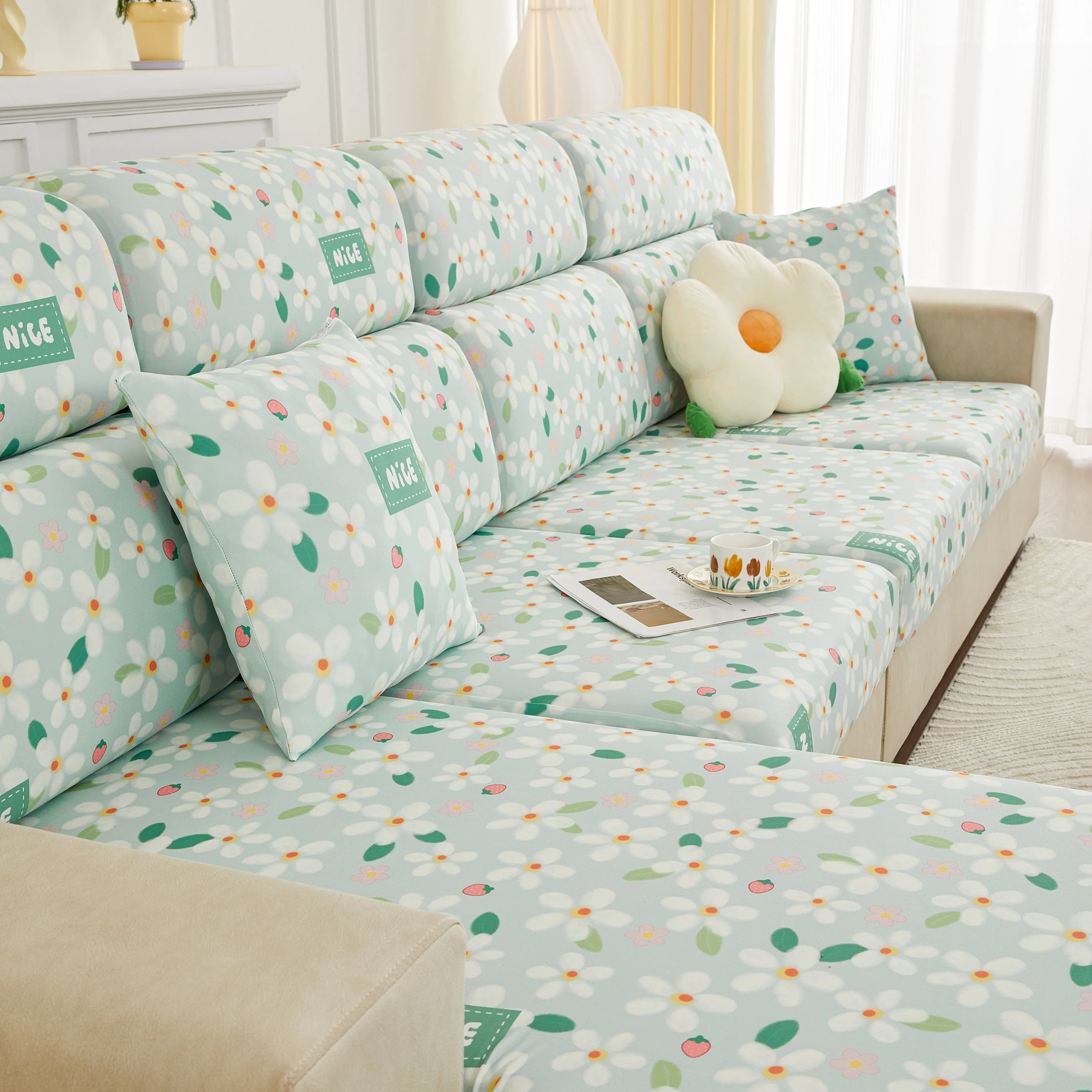 Stretch Individual Cushion Slipcovers, Furniture Protector with Elastic Bottom, Couch Cover Replacement - Image 22
