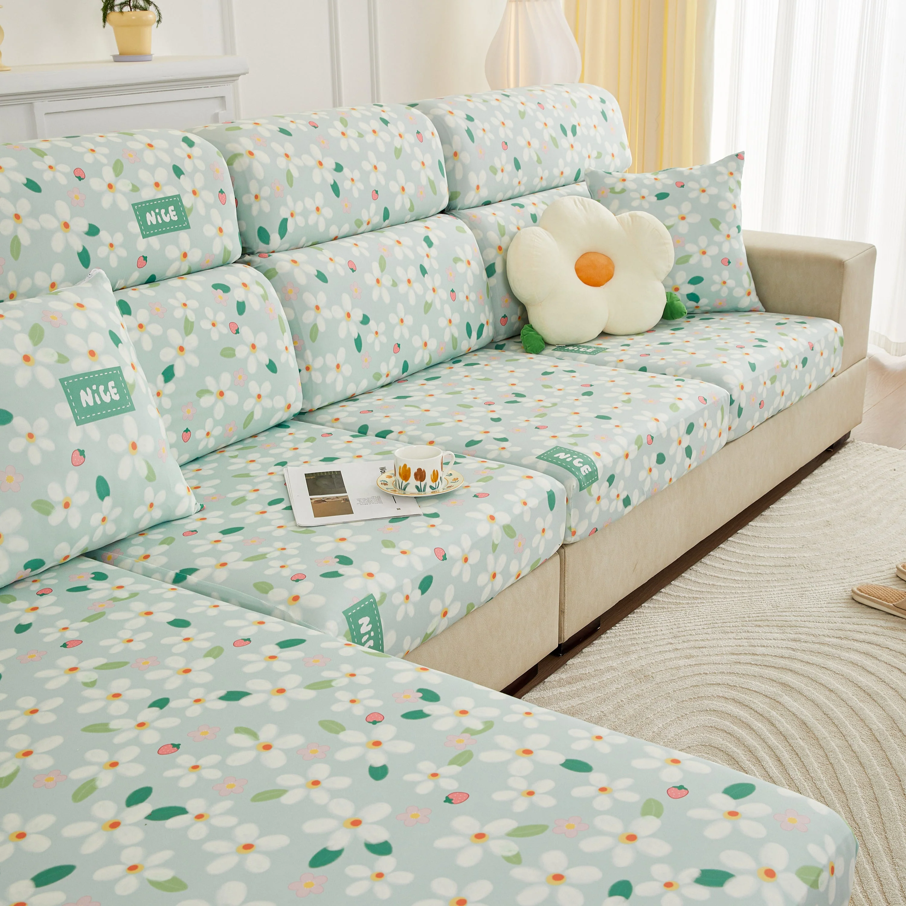 Stretch Individual Cushion Slipcovers, Furniture Protector with Elastic Bottom, Couch Cover Replacement - Image 23