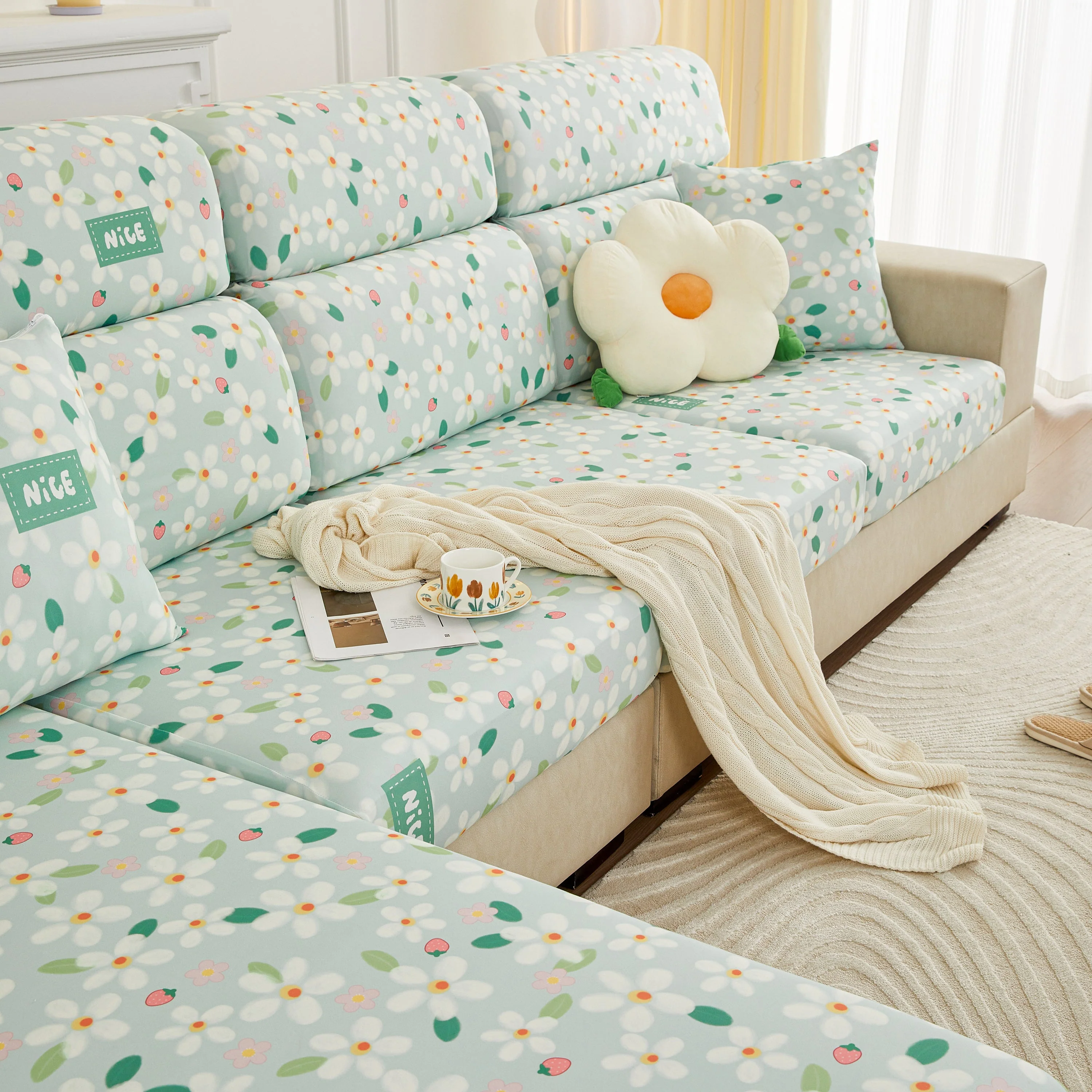 Stretch Individual Cushion Slipcovers, Furniture Protector with Elastic Bottom, Couch Cover Replacement - Image 24