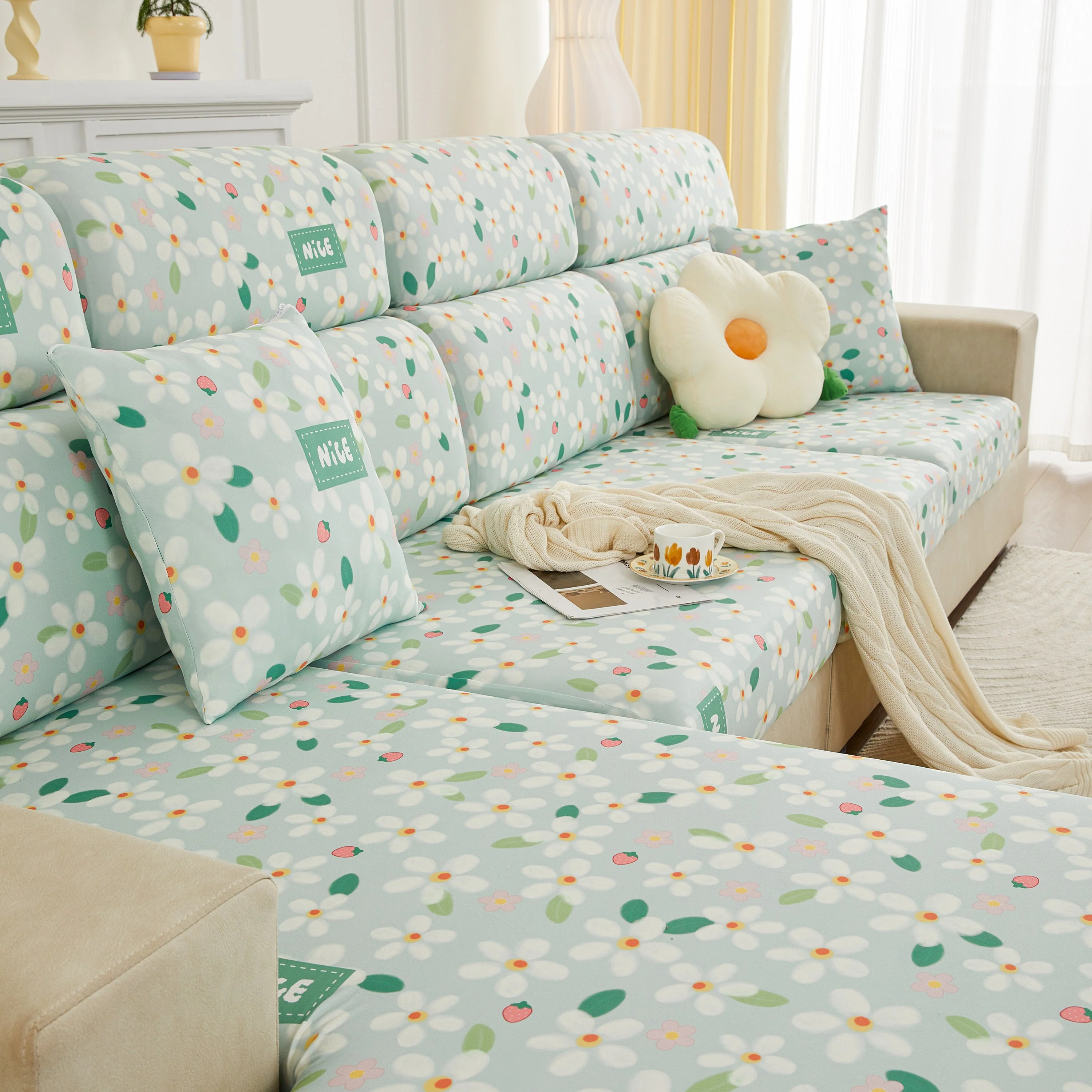 Stretch Individual Cushion Slipcovers, Furniture Protector with Elastic Bottom, Couch Cover Replacement - Image 26