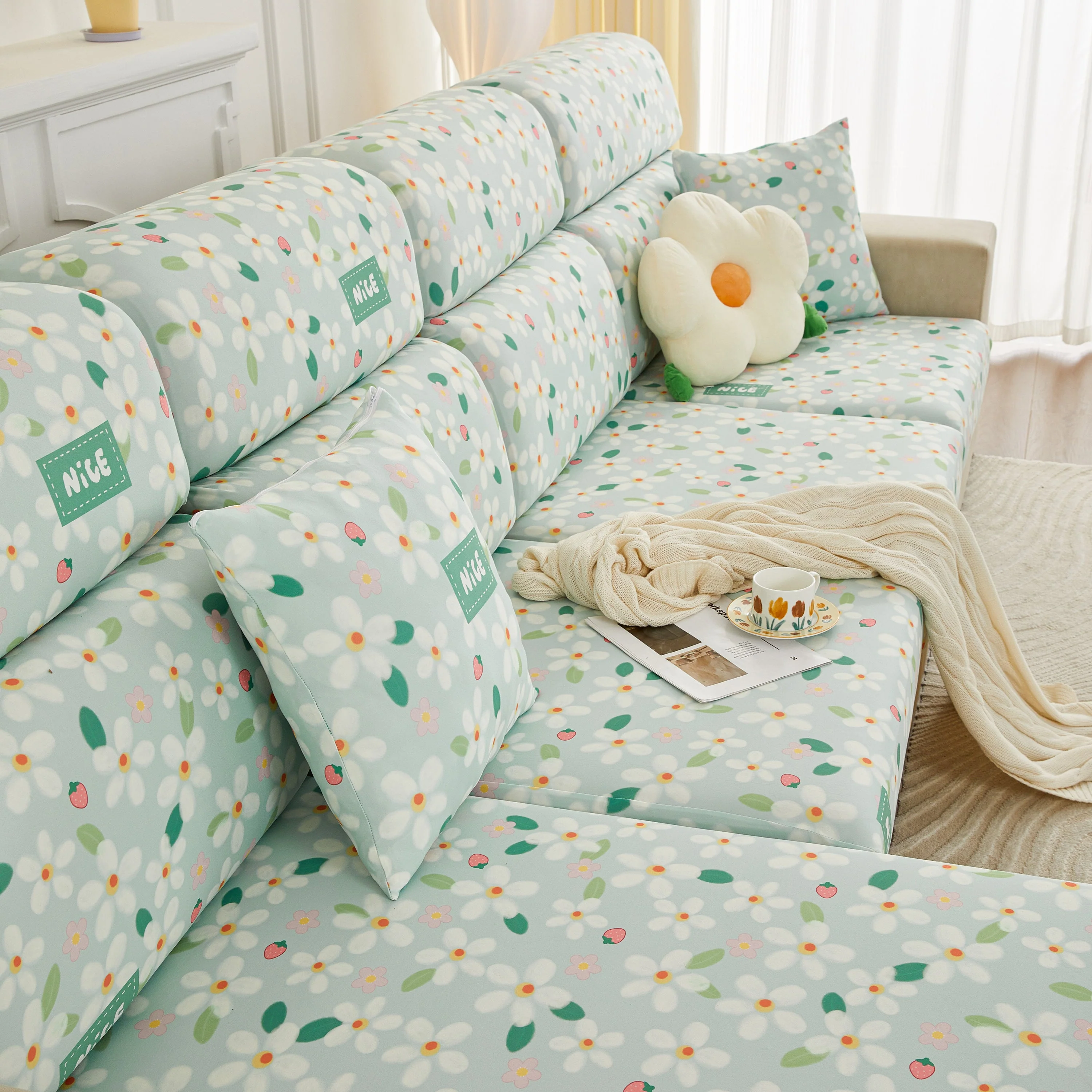 Stretch Individual Cushion Slipcovers, Furniture Protector with Elastic Bottom, Couch Cover Replacement - Image 27