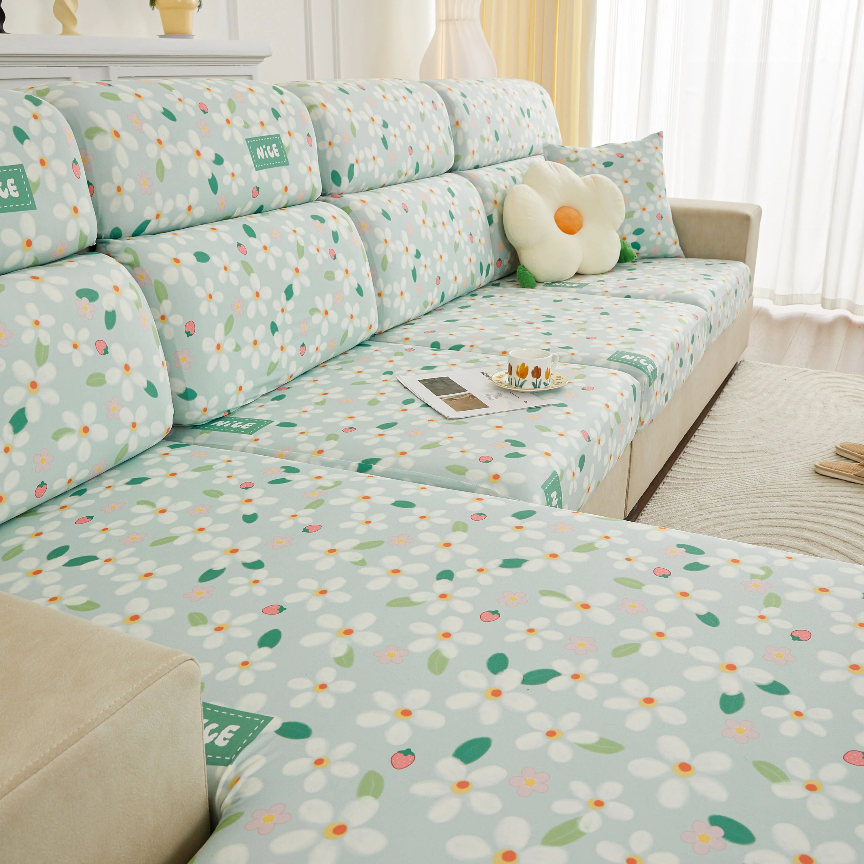 Stretch Individual Cushion Slipcovers, Furniture Protector with Elastic Bottom, Couch Cover Replacement - Image 29