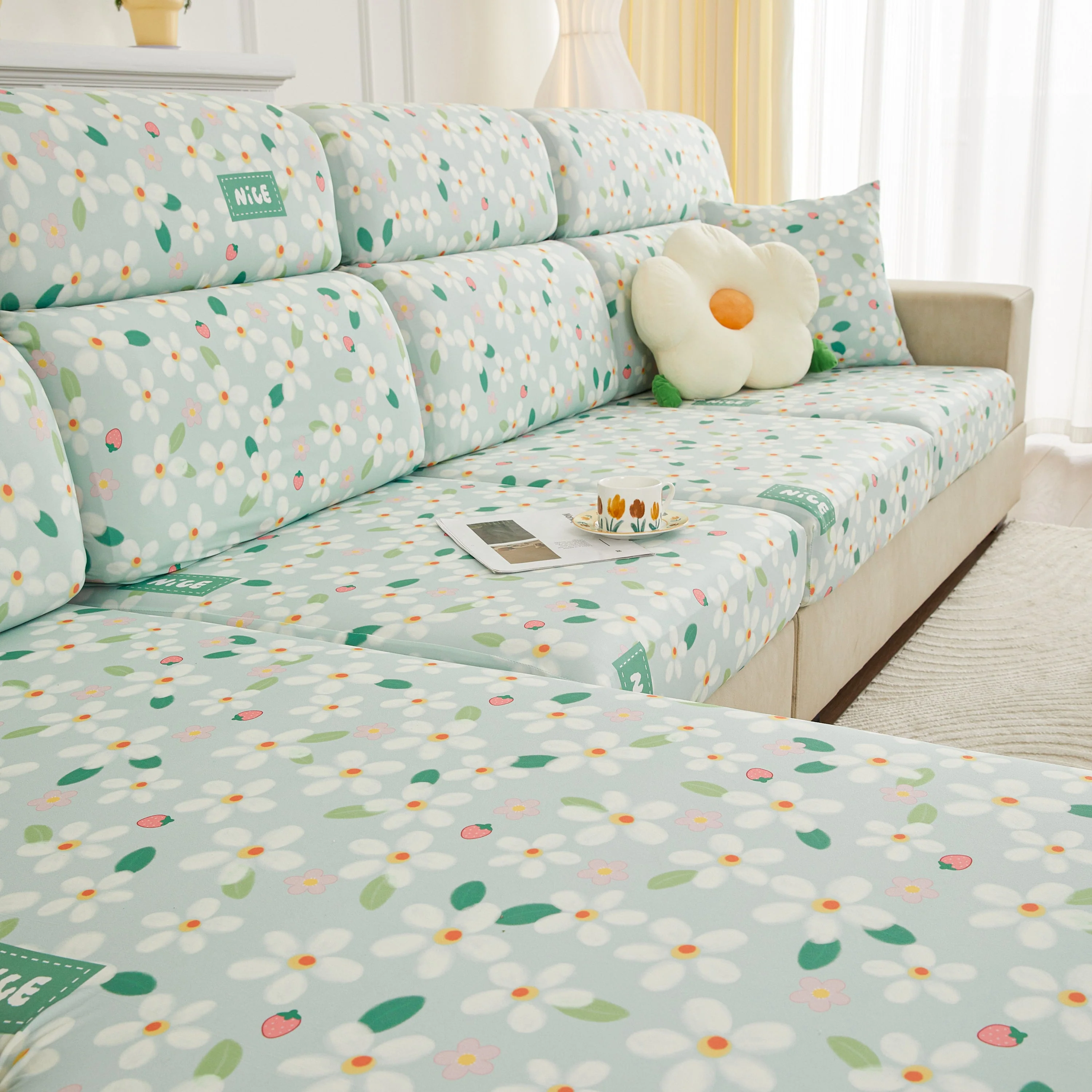 Stretch Individual Cushion Slipcovers, Furniture Protector with Elastic Bottom, Couch Cover Replacement - Image 30